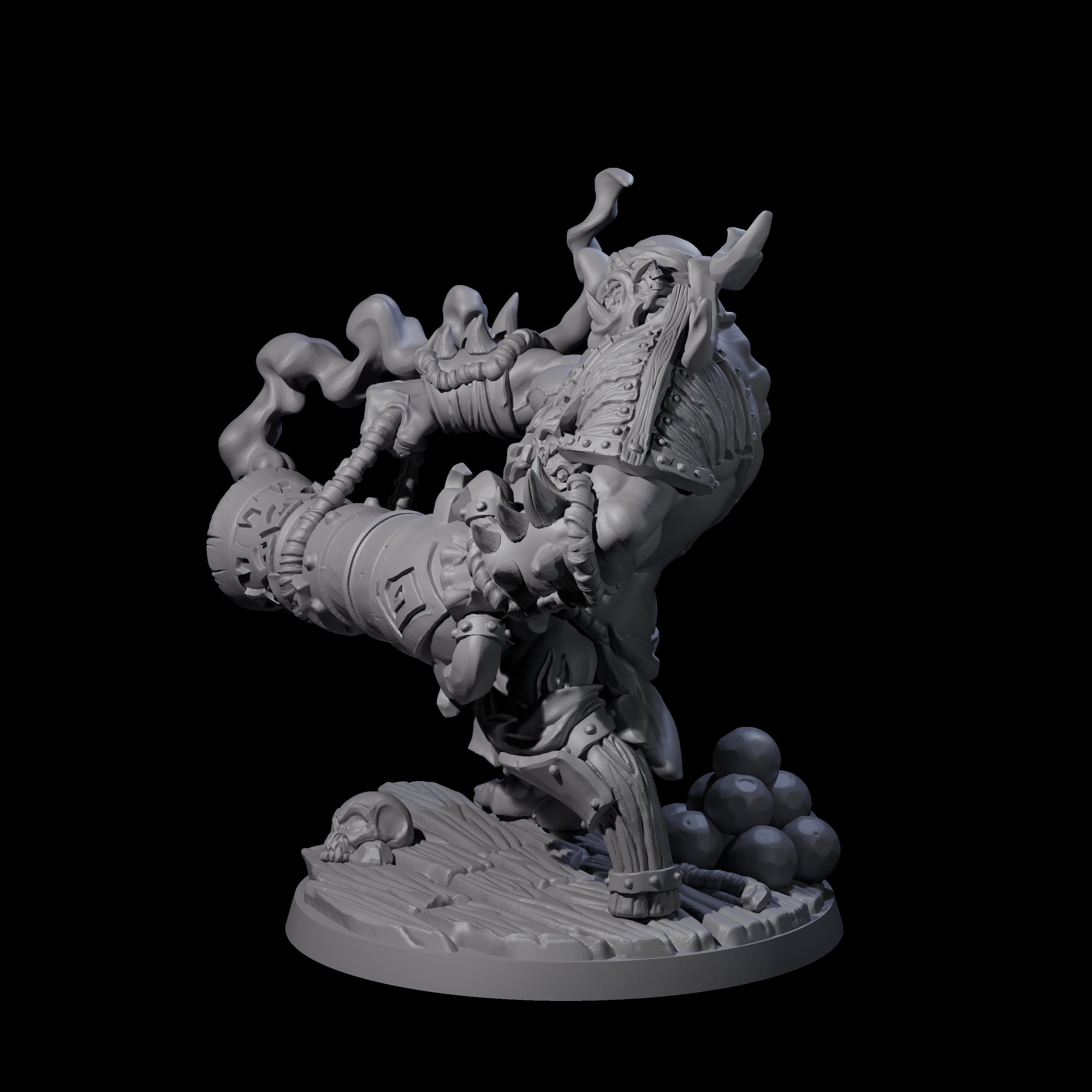 Mega Cannoneer Ogre Miniature for Dungeons and Dragons, Pathfinder or other TTRPGs