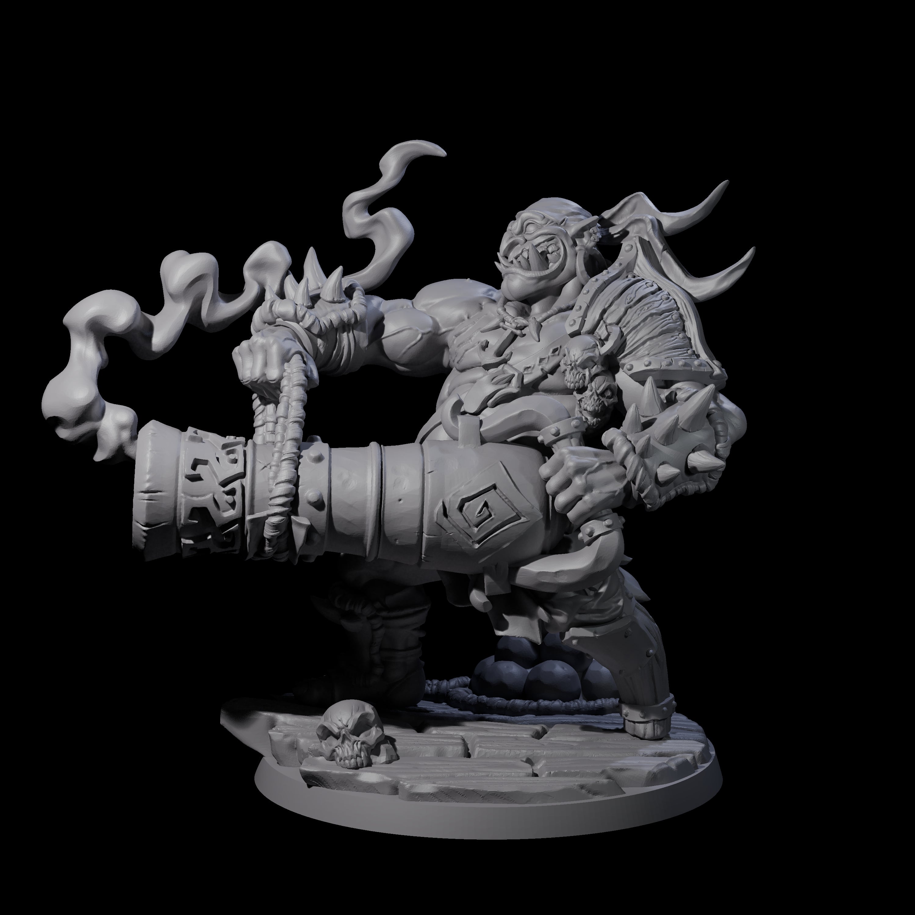 Mega Cannoneer Ogre Miniature for Dungeons and Dragons, Pathfinder or other TTRPGs