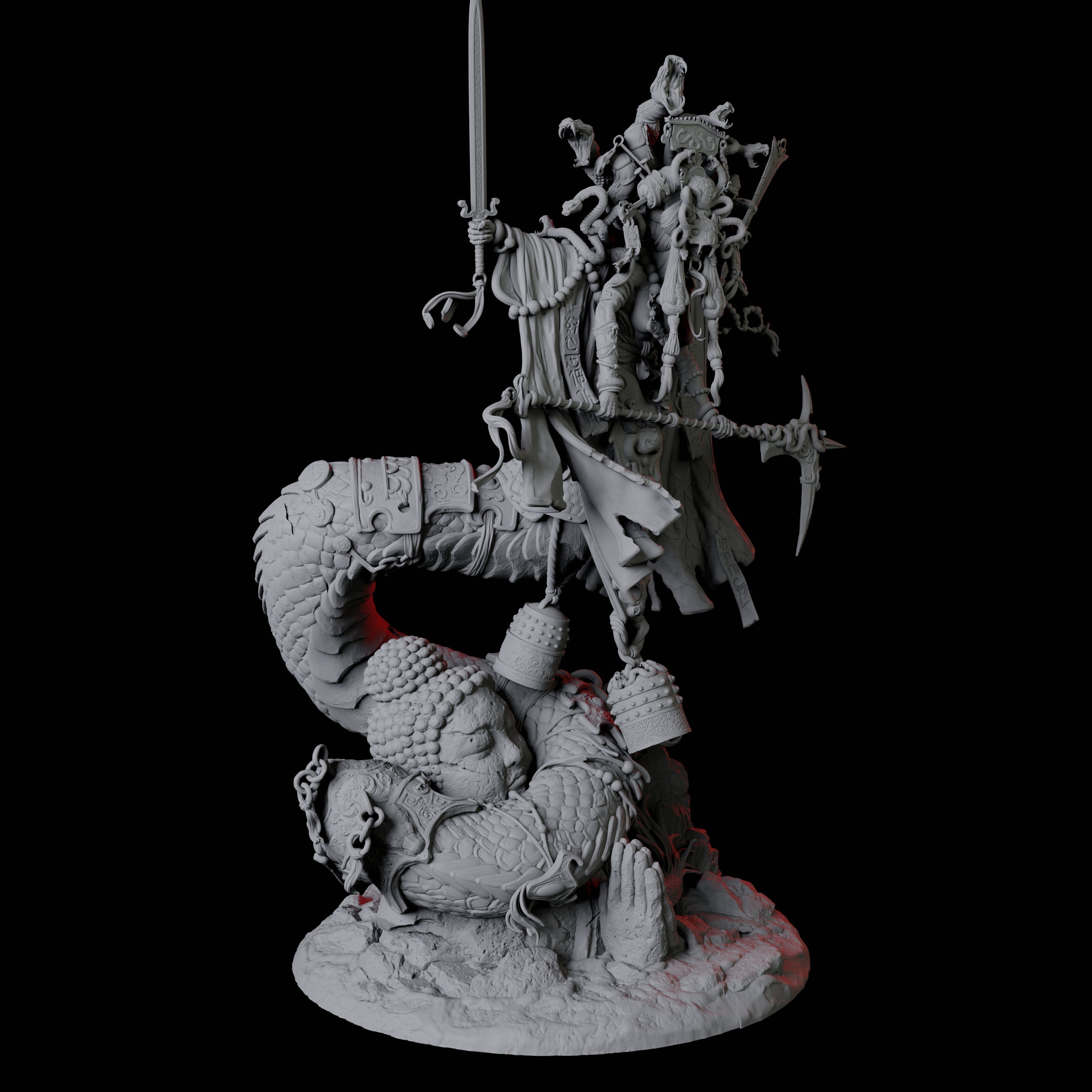 Mega Marilith Matriarch Miniature for Dungeons and Dragons, Pathfinder or other TTRPGs