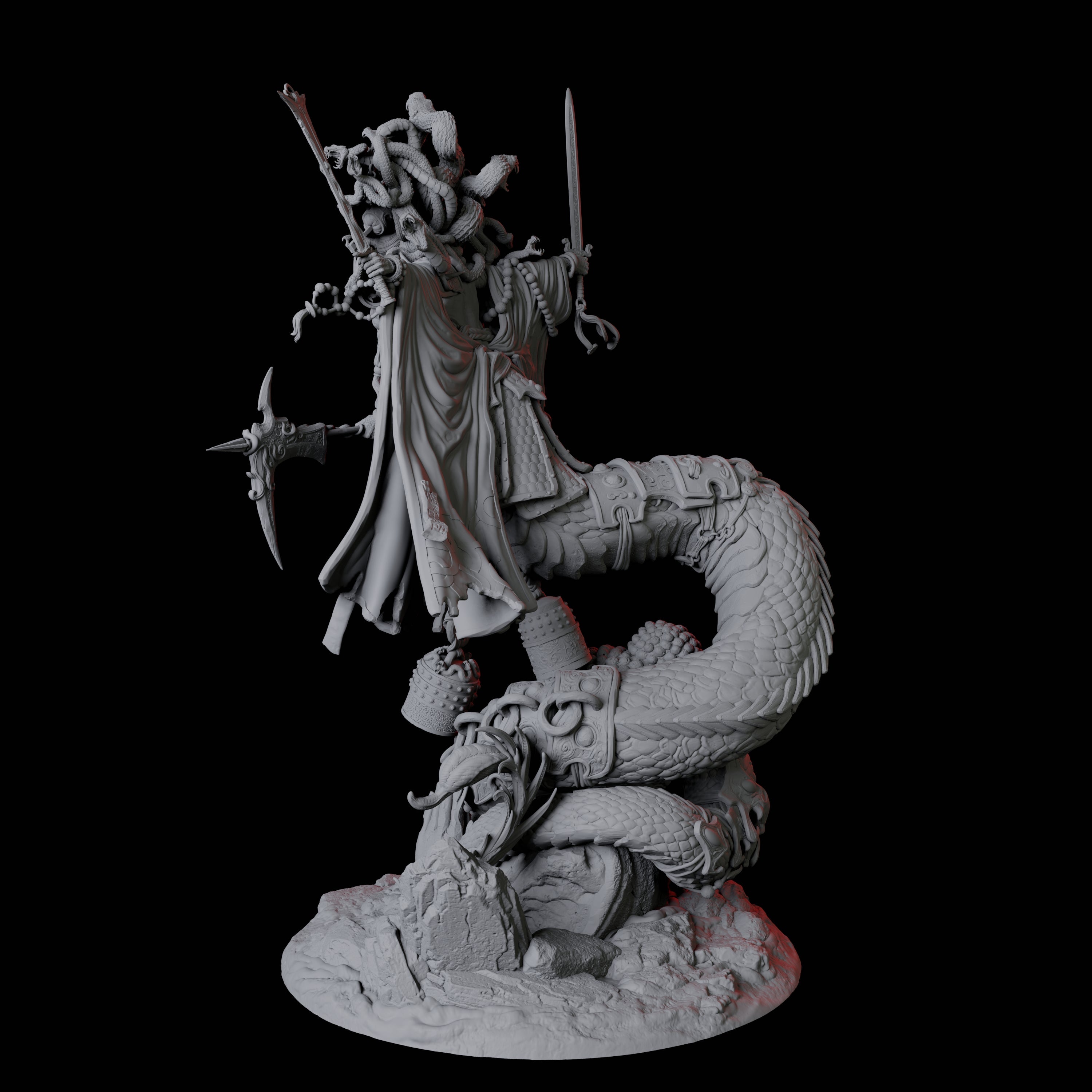 Mega Marilith Matriarch Miniature for Dungeons and Dragons, Pathfinder or other TTRPGs
