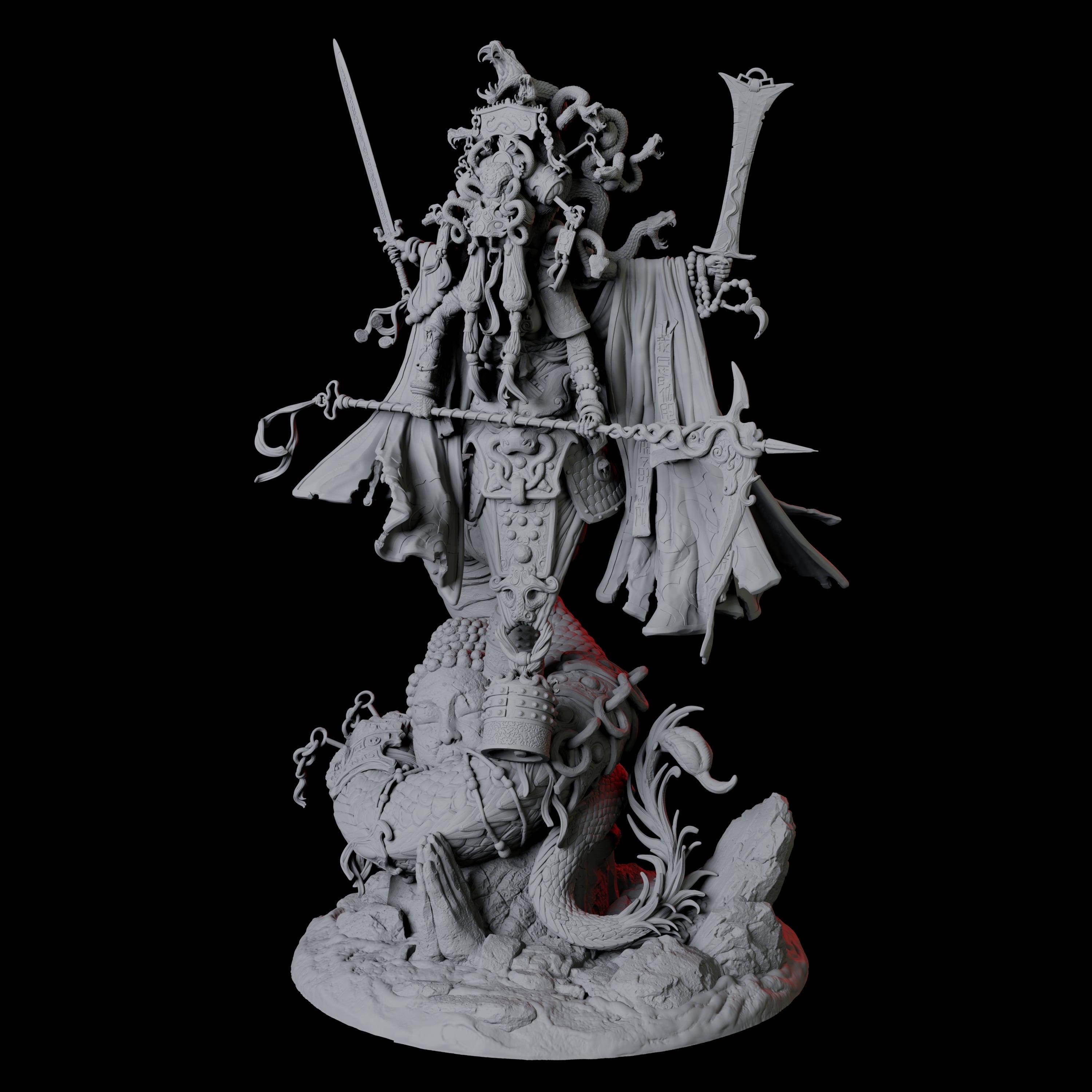 Mega Marilith Matriarch Miniature for Dungeons and Dragons, Pathfinder or other TTRPGs