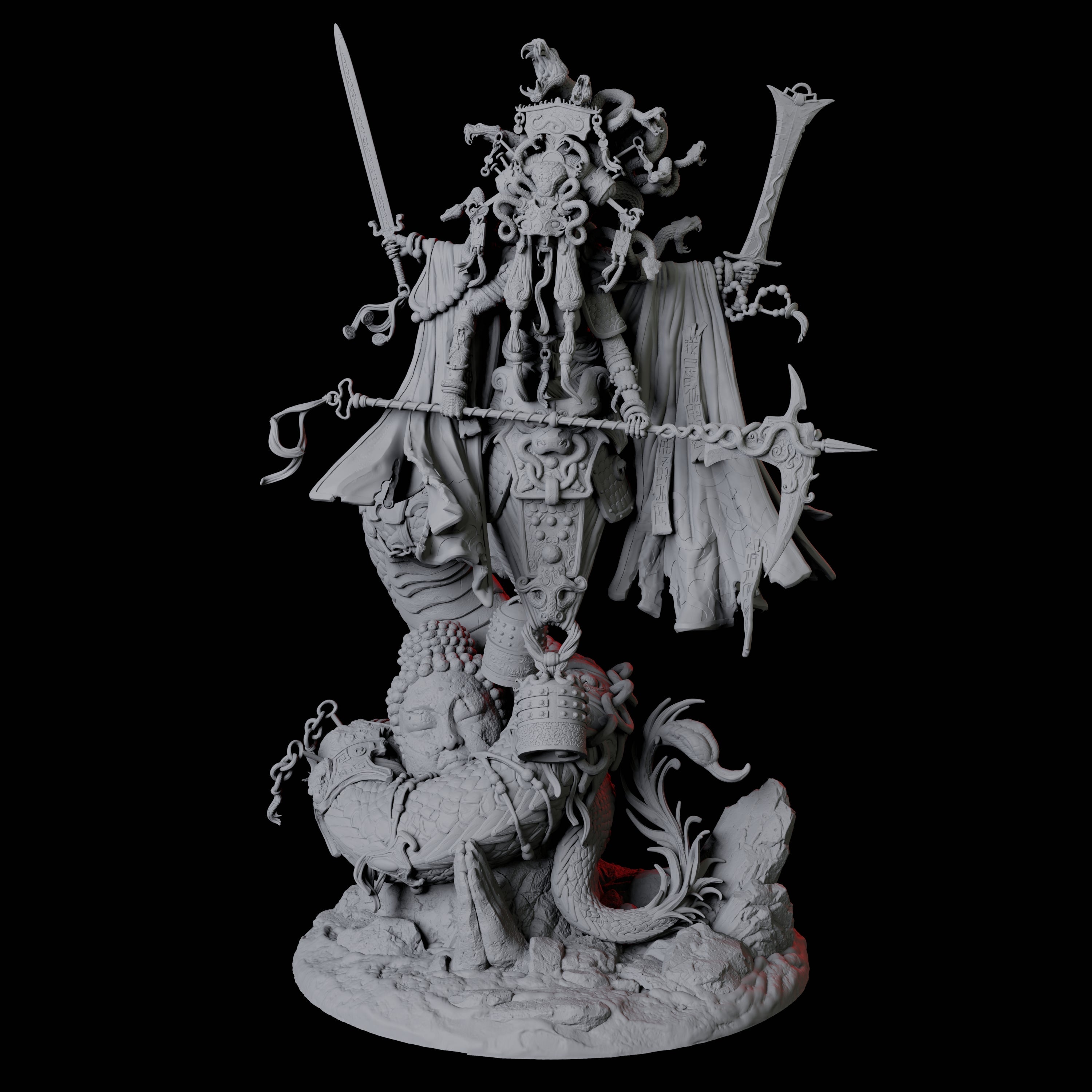 Mega Marilith Matriarch Miniature for Dungeons and Dragons, Pathfinder or other TTRPGs
