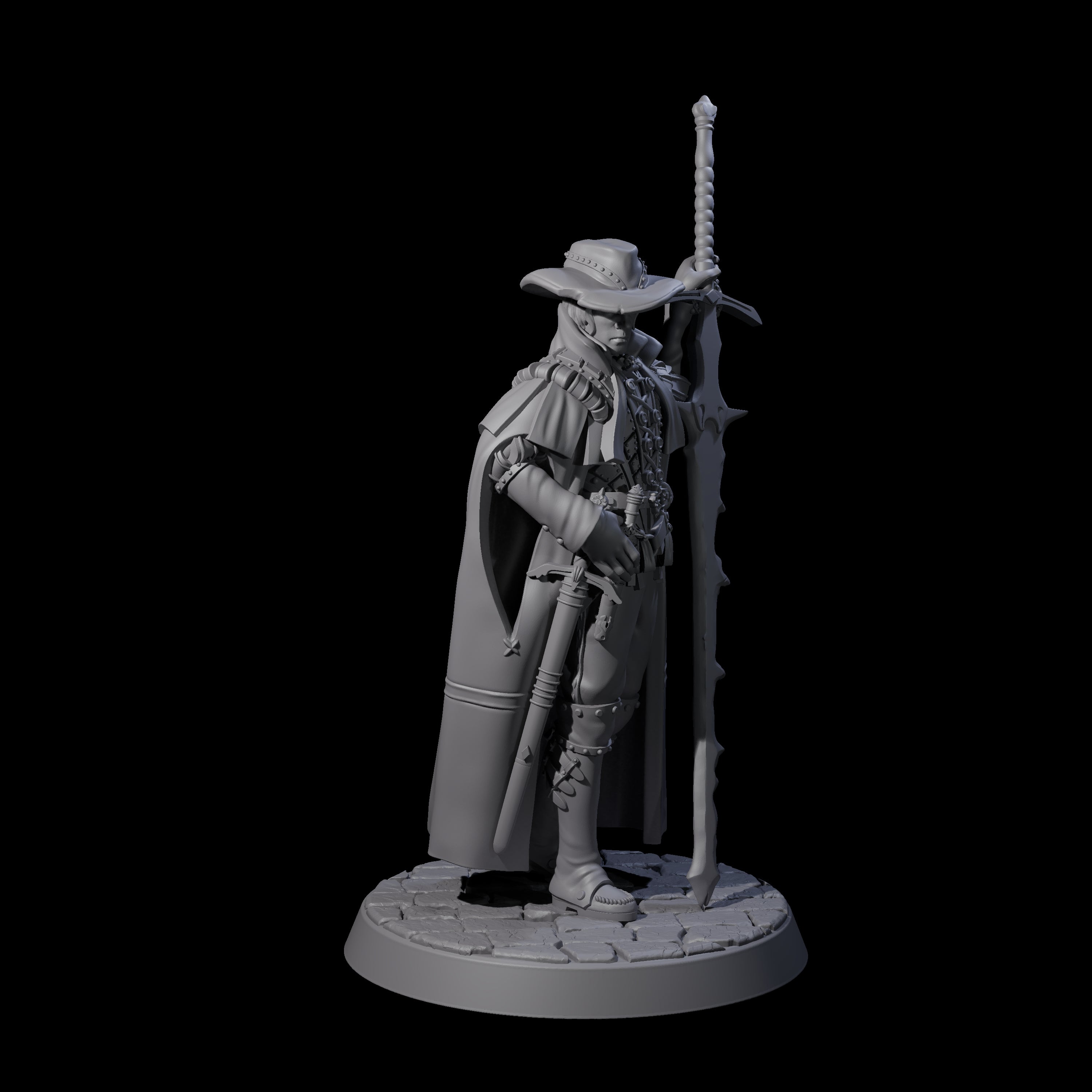 Mega Sword Gentleman Miniature for Dungeons and Dragons, Pathfinder or other TTRPGs