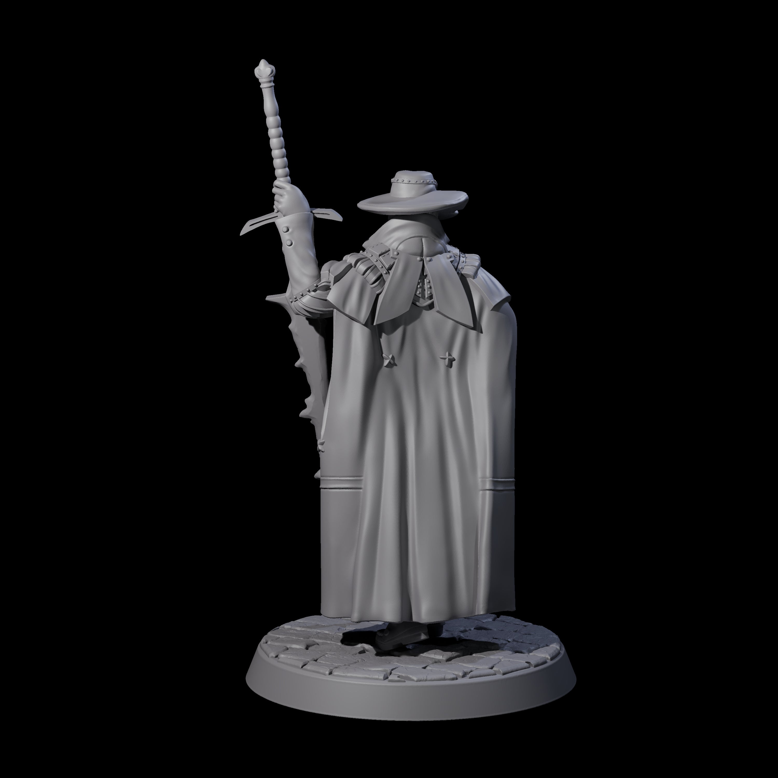Mega Sword Gentleman Miniature for Dungeons and Dragons, Pathfinder or other TTRPGs
