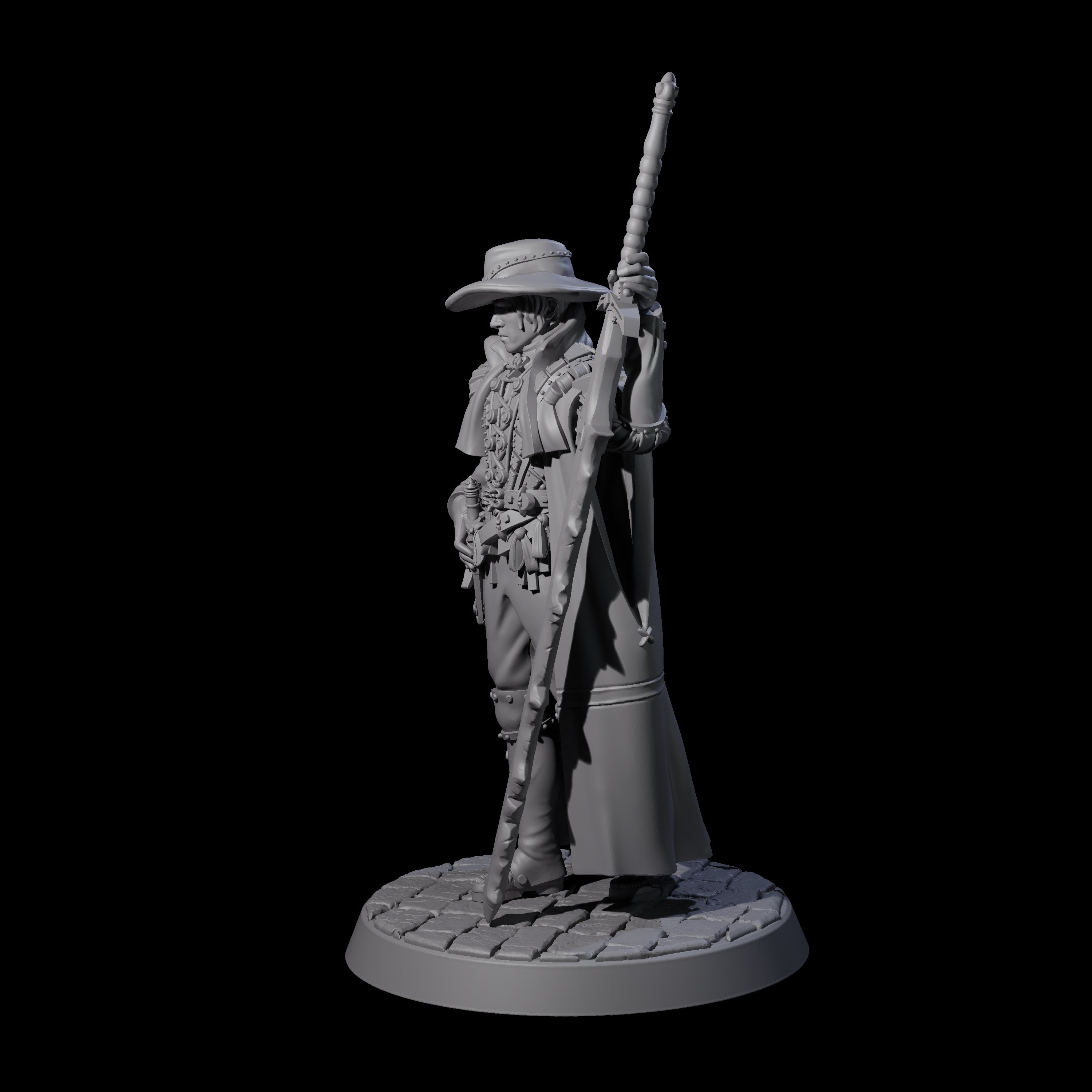 Mega Sword Gentleman Miniature for Dungeons and Dragons, Pathfinder or other TTRPGs