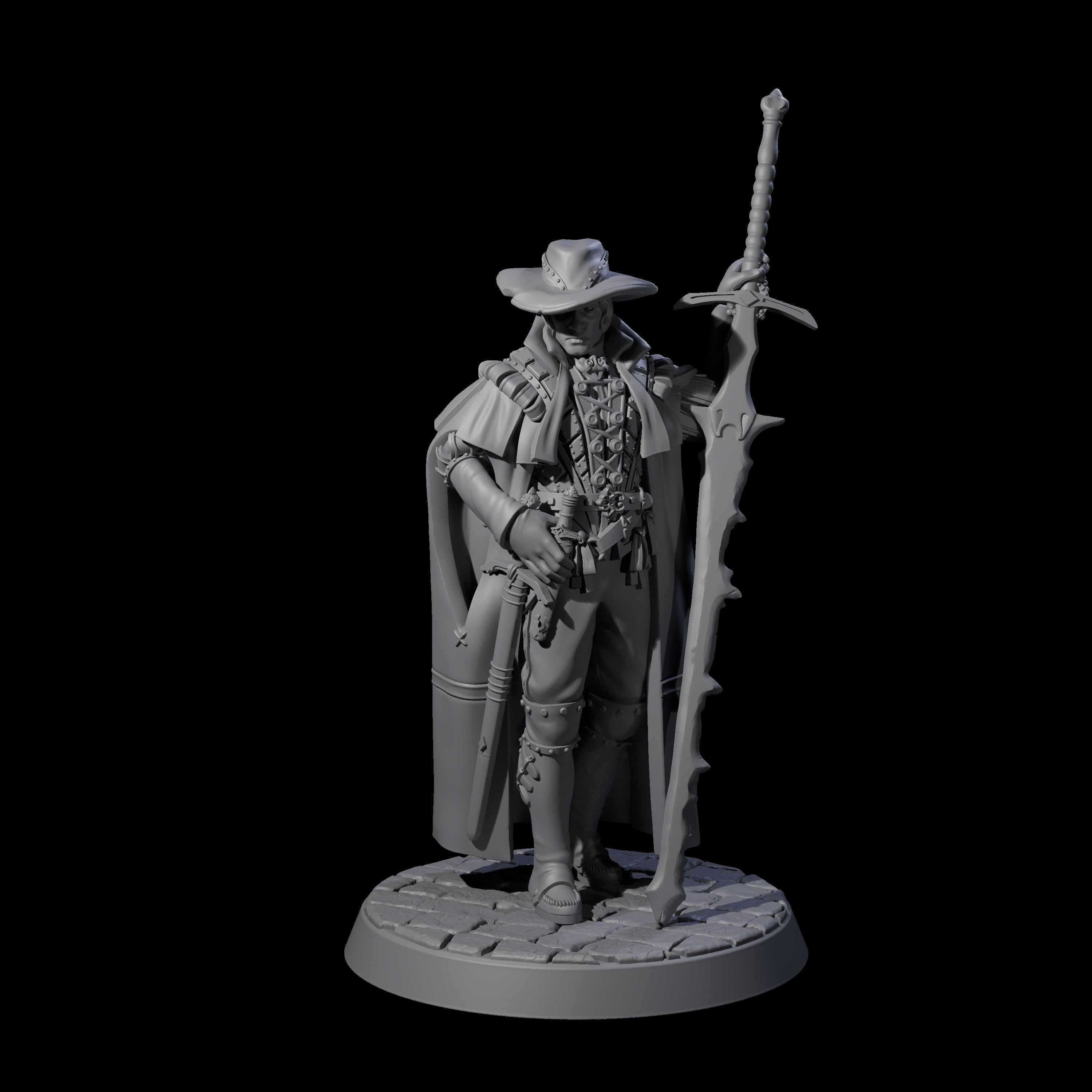 Mega Sword Gentleman Miniature for Dungeons and Dragons, Pathfinder or other TTRPGs