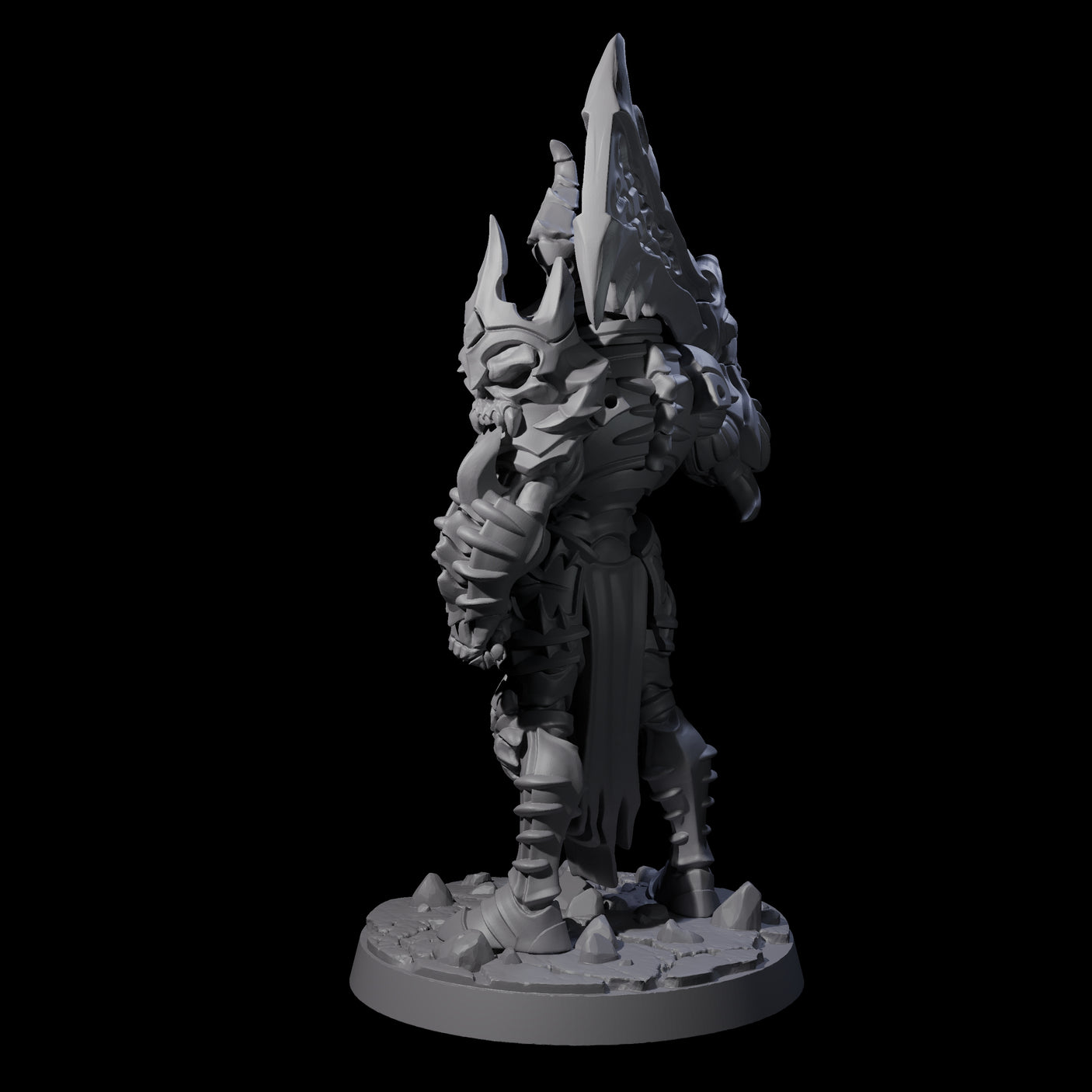 Mega Undead Death Knight Miniature for Dungeons and Dragons, Pathfinder or other TTRPGs