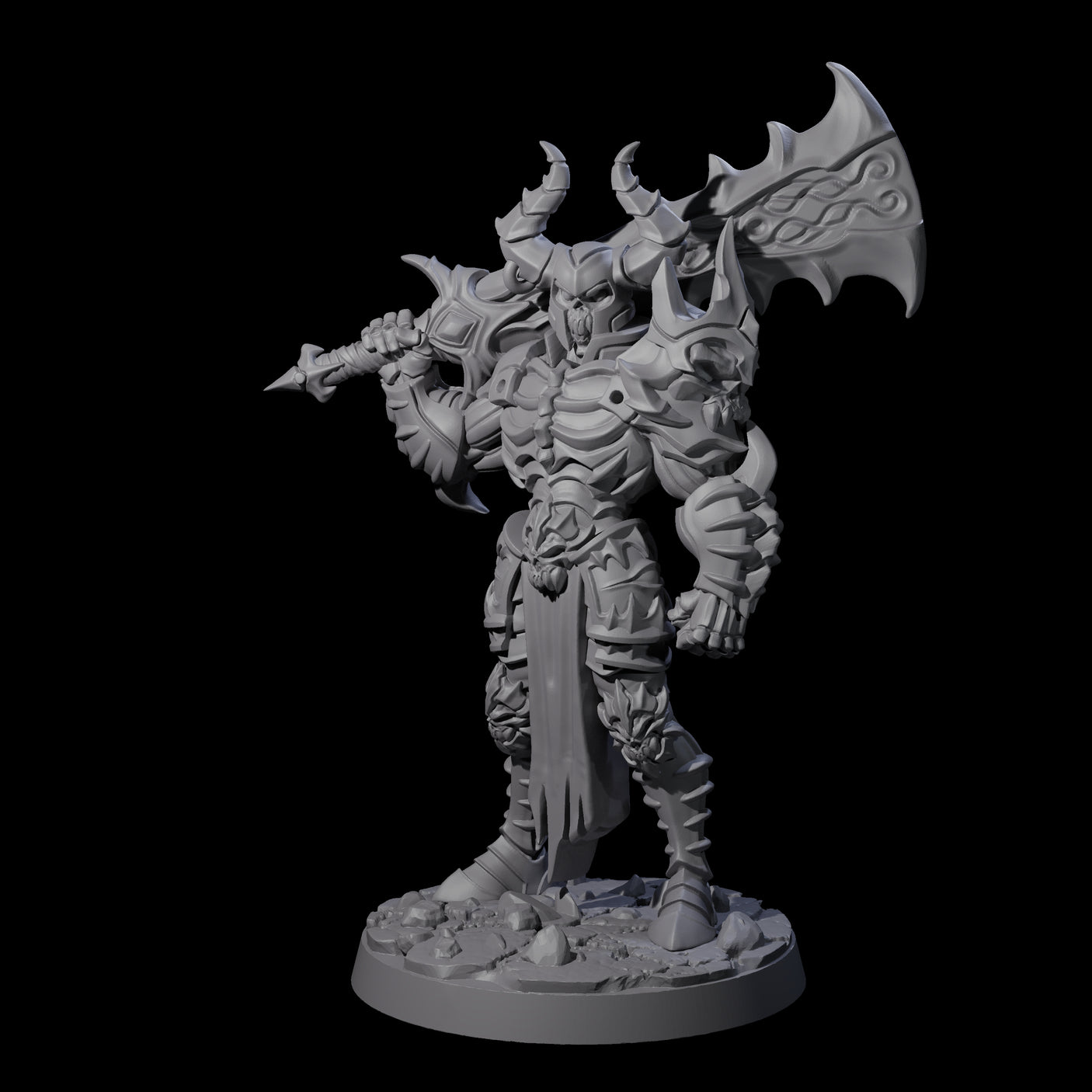 Mega Undead Death Knight Miniature for Dungeons and Dragons, Pathfinder or other TTRPGs