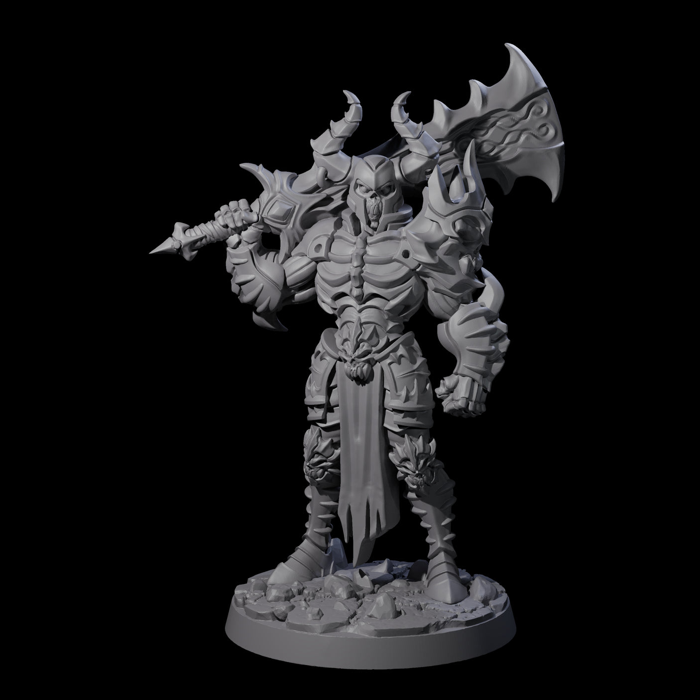 Mega Undead Death Knight Miniature for Dungeons and Dragons, Pathfinder or other TTRPGs