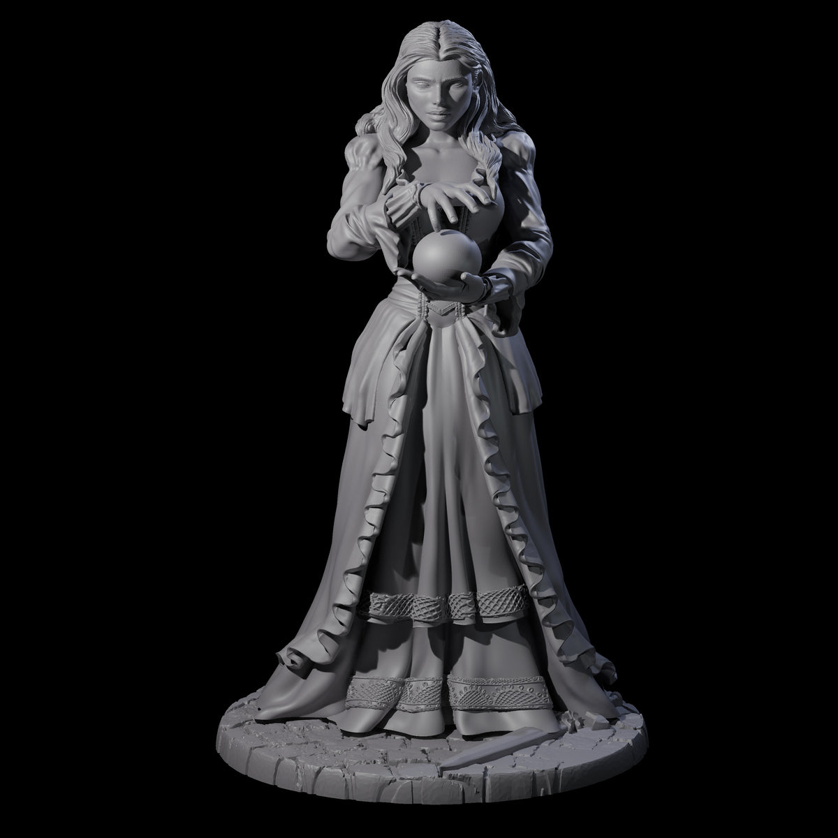 Megrid - Casting Wizard Miniature for Dungeons and Dragons, Pathfinder or other TTRPGs