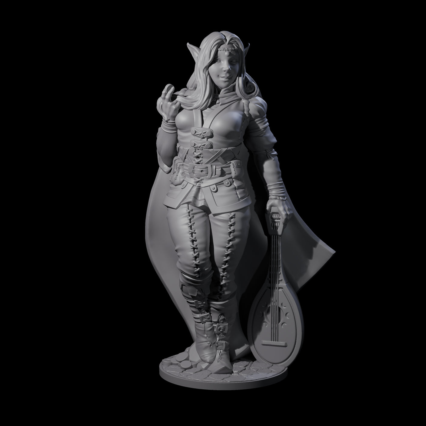 Melodic Elf Bard Miniature for Dungeons and Dragons, Pathfinder or other TTRPGs