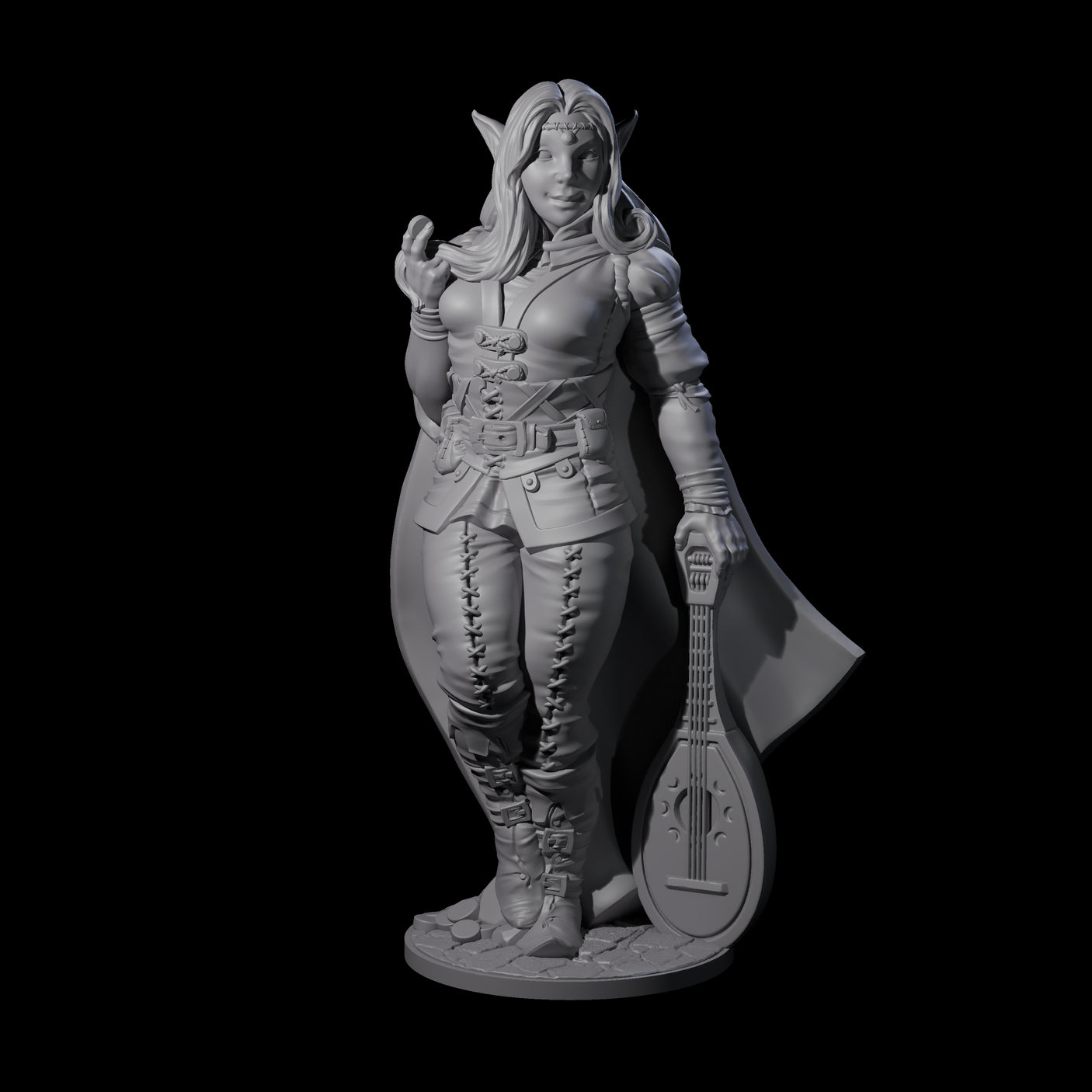 Melodic Elf Bard Miniature for Dungeons and Dragons, Pathfinder or other TTRPGs