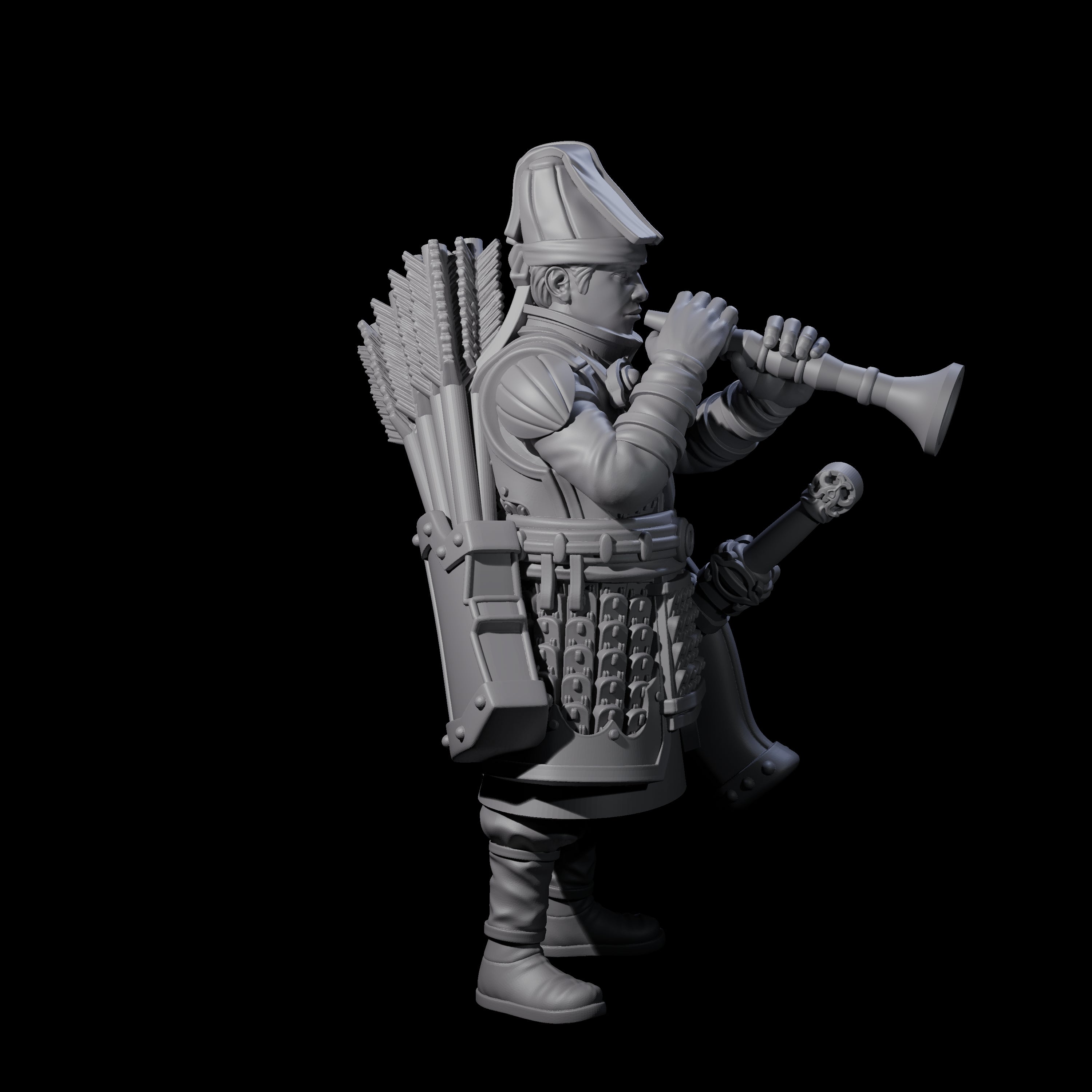 Melodious Human Warrior Musician Miniature for Dungeons and Dragons, Pathfinder or other TTRPGs