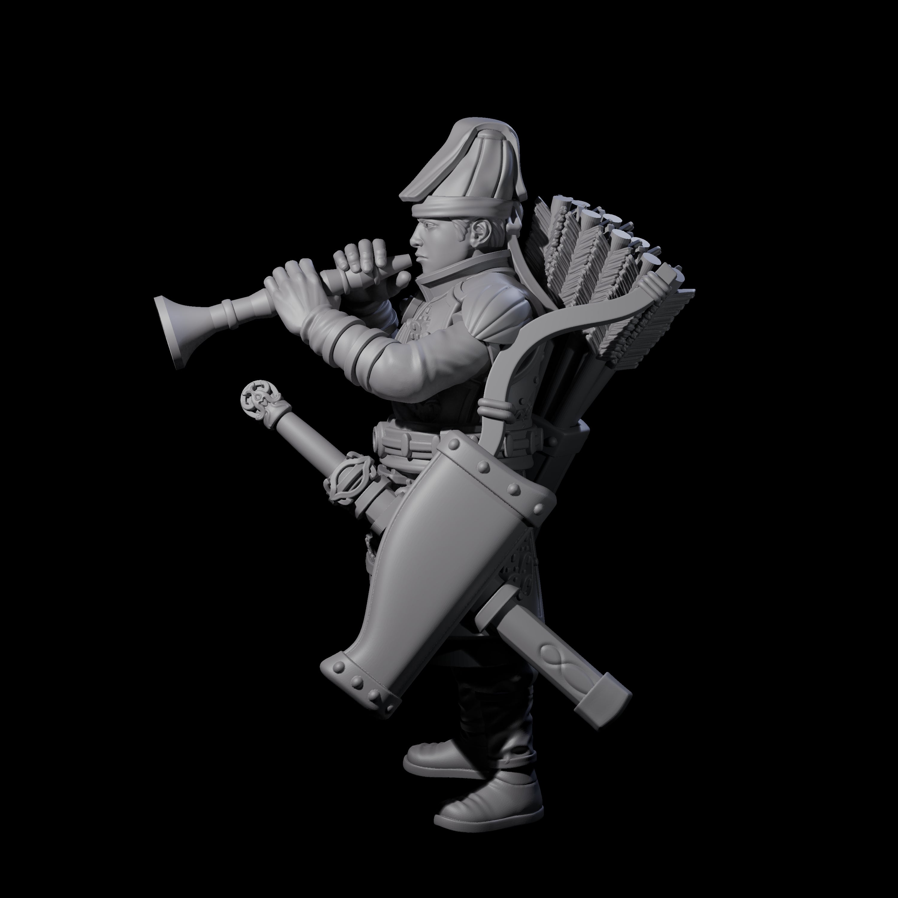 Melodious Human Warrior Musician Miniature for Dungeons and Dragons, Pathfinder or other TTRPGs