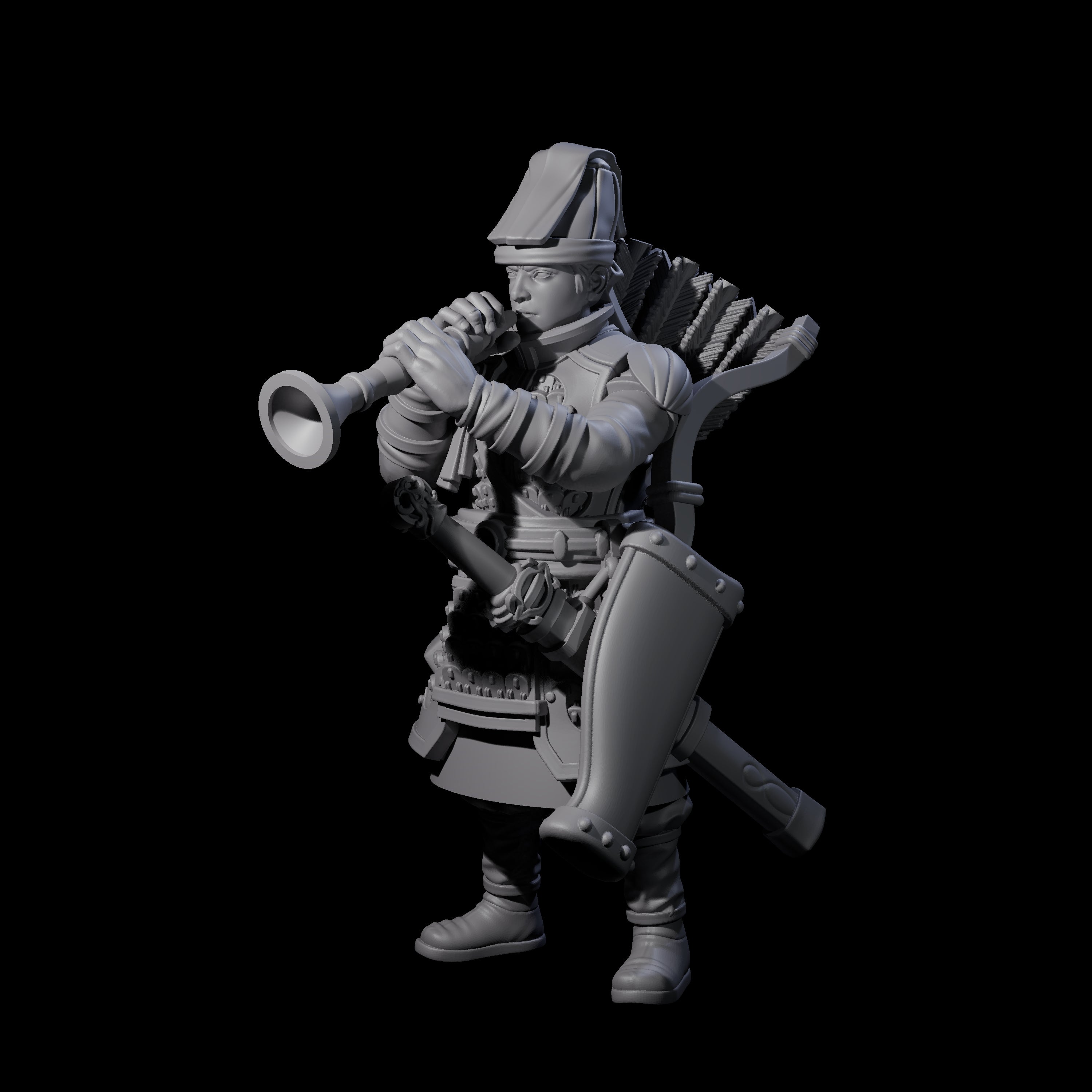 Melodious Human Warrior Musician Miniature for Dungeons and Dragons, Pathfinder or other TTRPGs