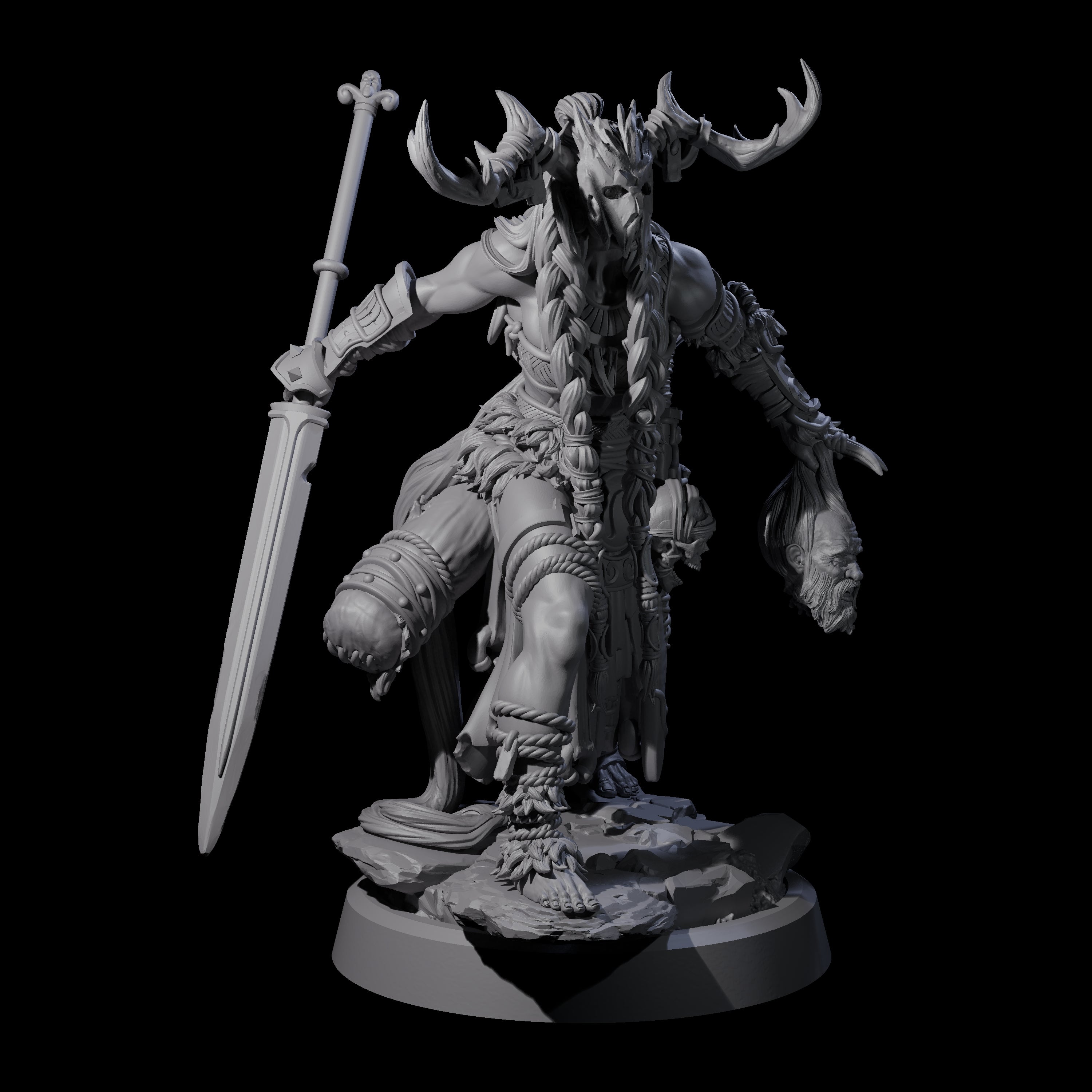 Men Slaying Hervor A Miniature for Dungeons and Dragons, Pathfinder or other TTRPGs