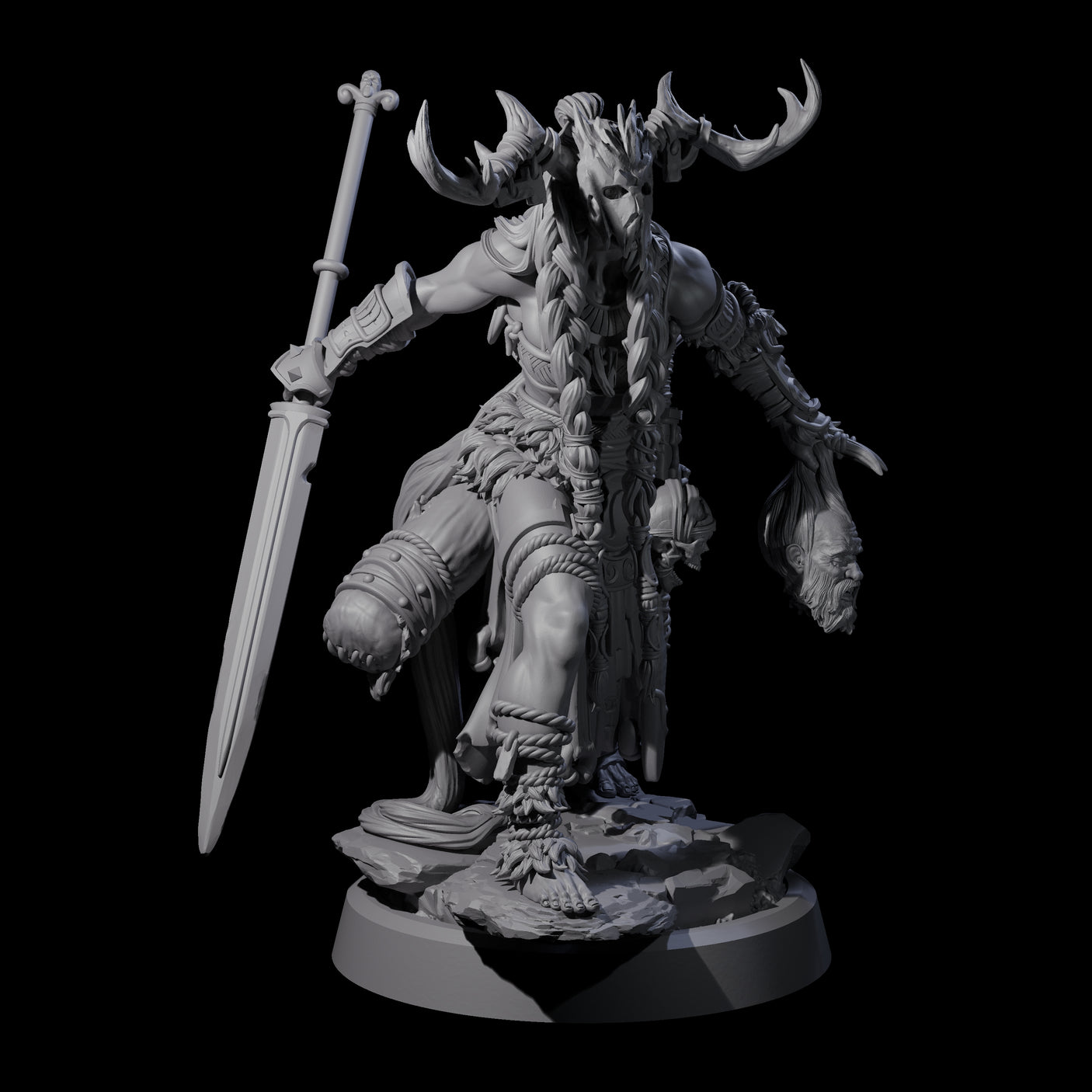 Men Slaying Hervor A Miniature for Dungeons and Dragons, Pathfinder or other TTRPGs