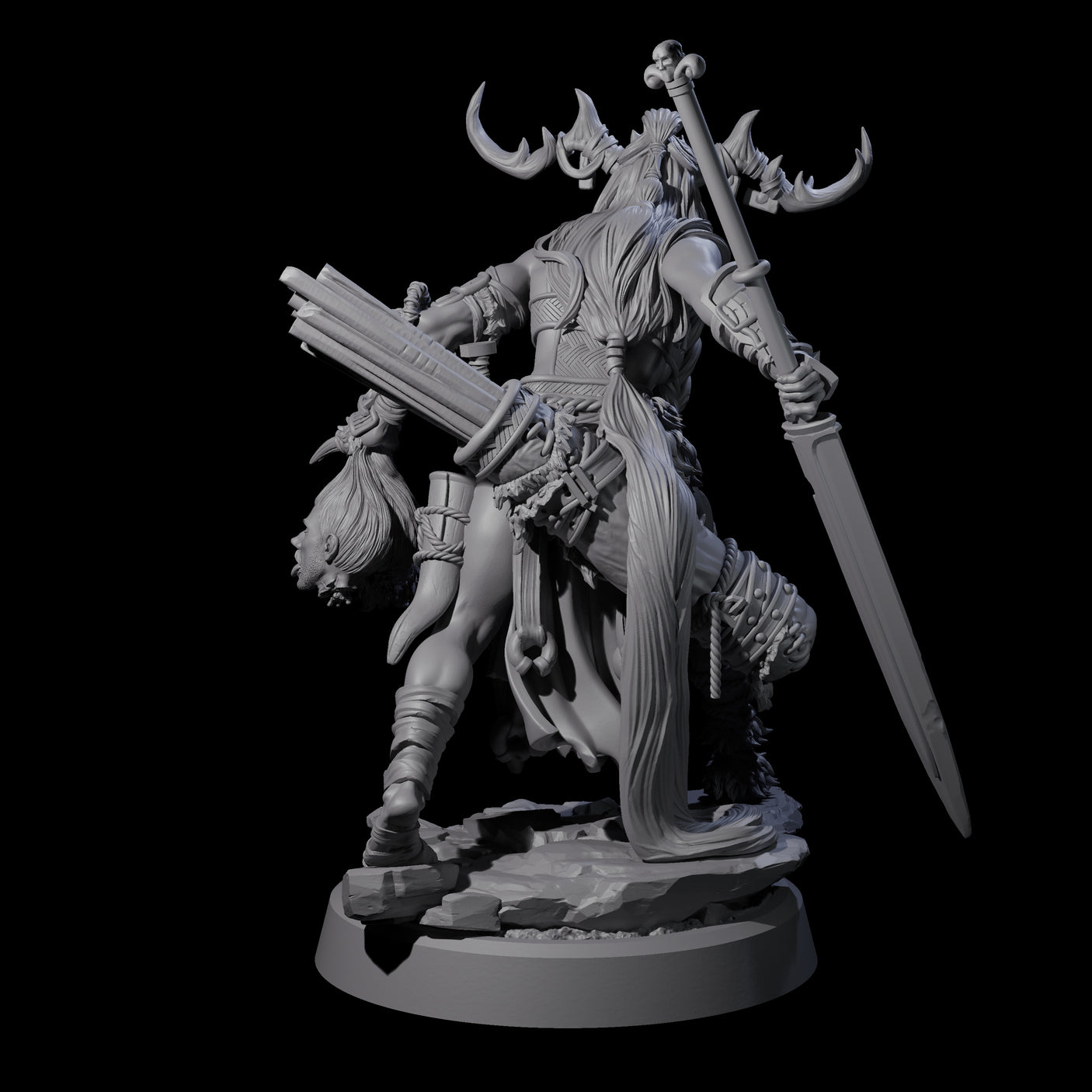 Men Slaying Hervor A Miniature for Dungeons and Dragons, Pathfinder or other TTRPGs