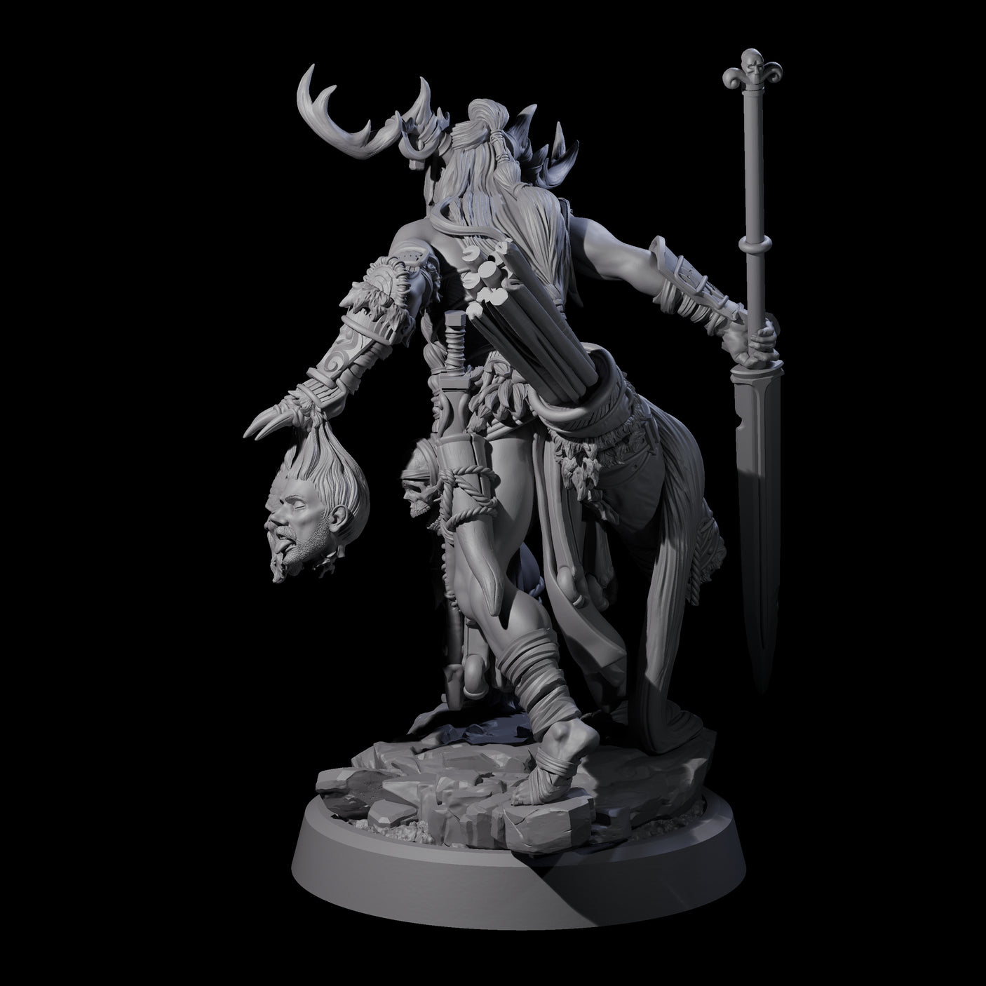 Men Slaying Hervor A Miniature for Dungeons and Dragons, Pathfinder or other TTRPGs