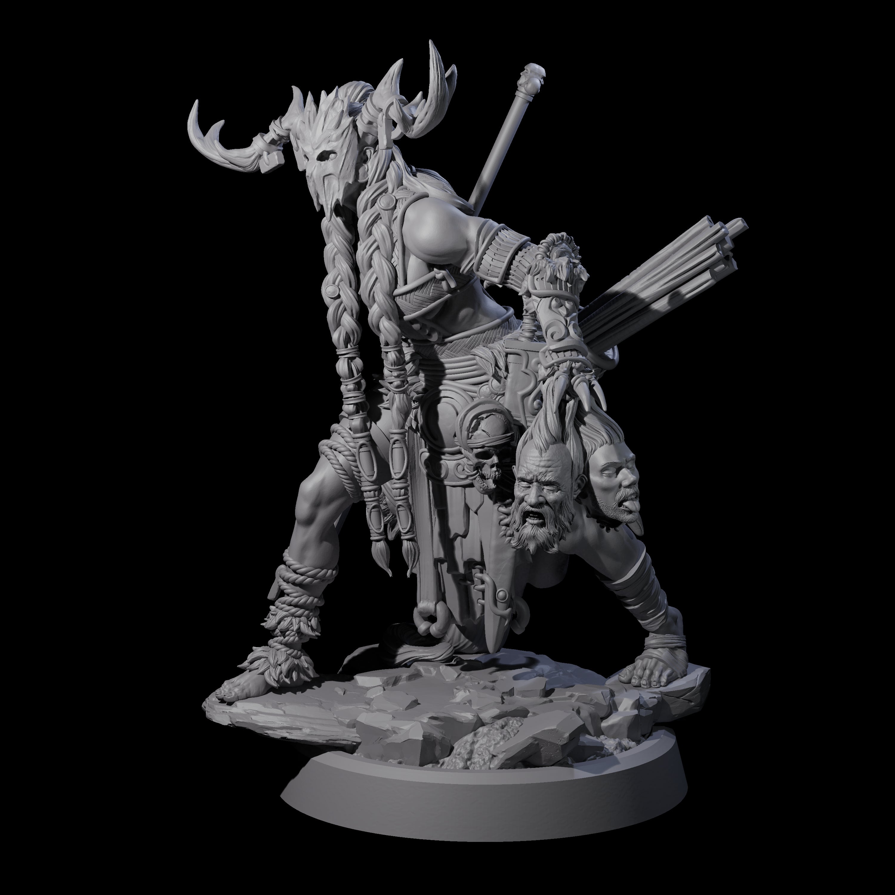 Men Slaying Hervor A Miniature for Dungeons and Dragons, Pathfinder or other TTRPGs