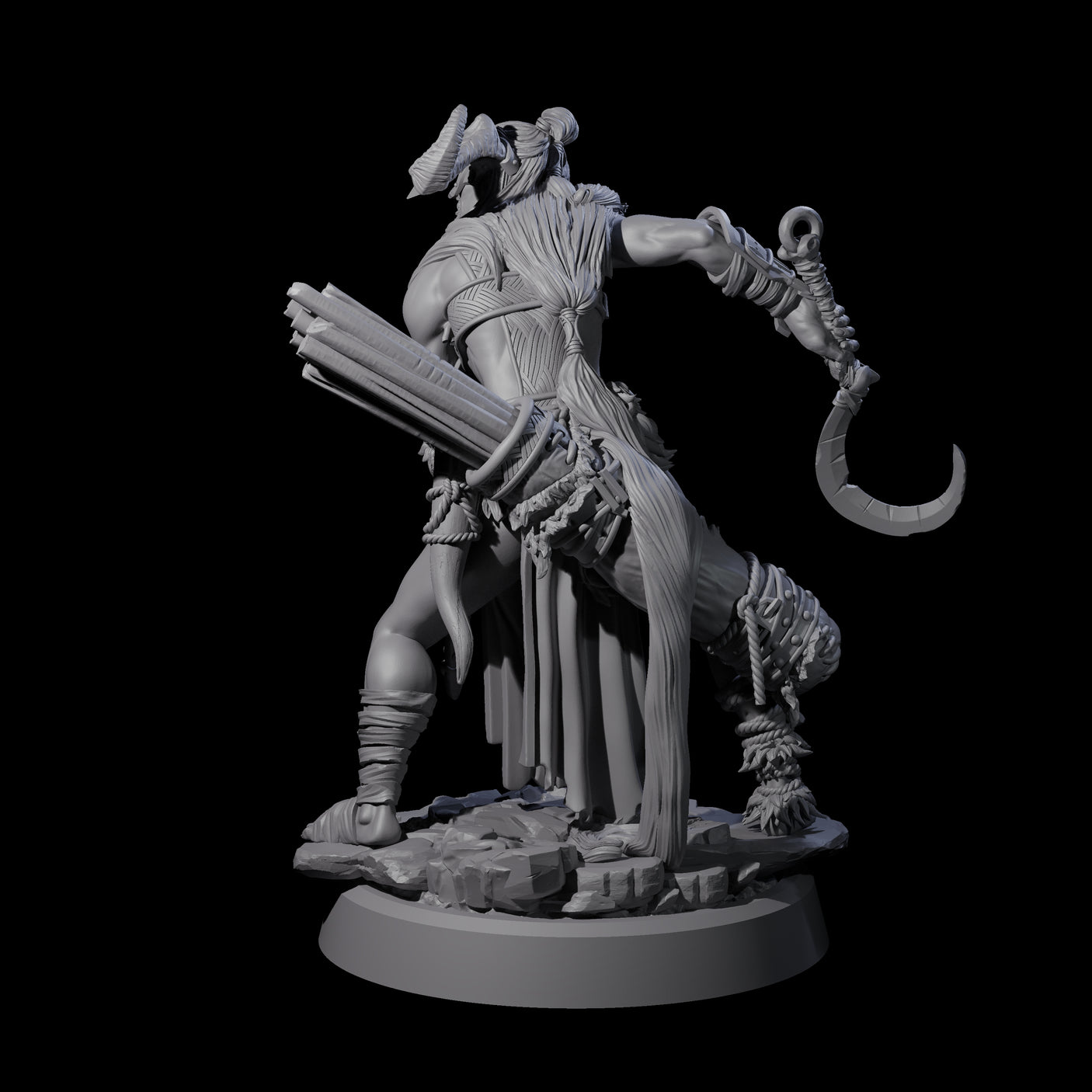 Men Slaying Hervor C Miniature for Dungeons and Dragons, Pathfinder or other TTRPGs