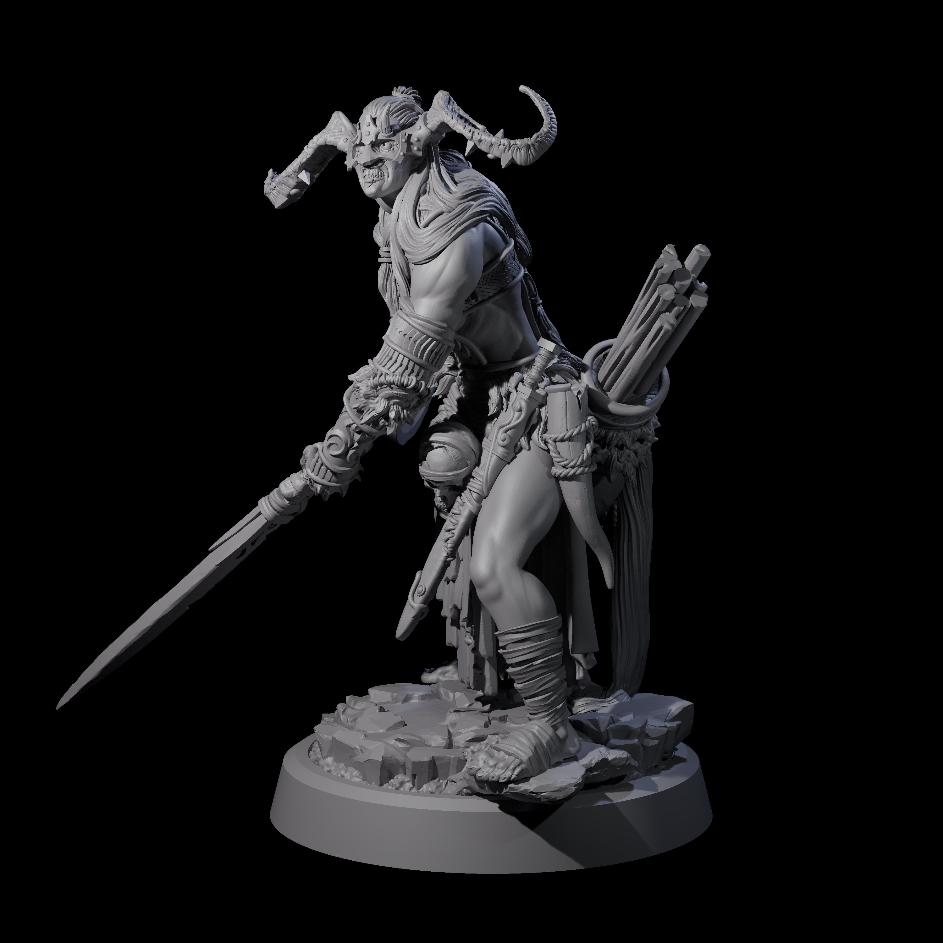 Men Slaying Hervor C Miniature for Dungeons and Dragons, Pathfinder or other TTRPGs