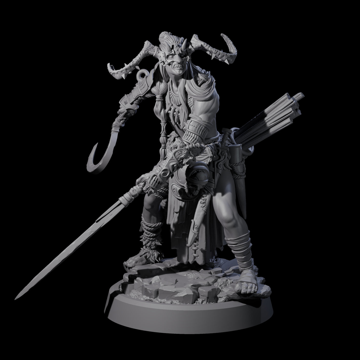 Men Slaying Hervor C Miniature for Dungeons and Dragons, Pathfinder or other TTRPGs