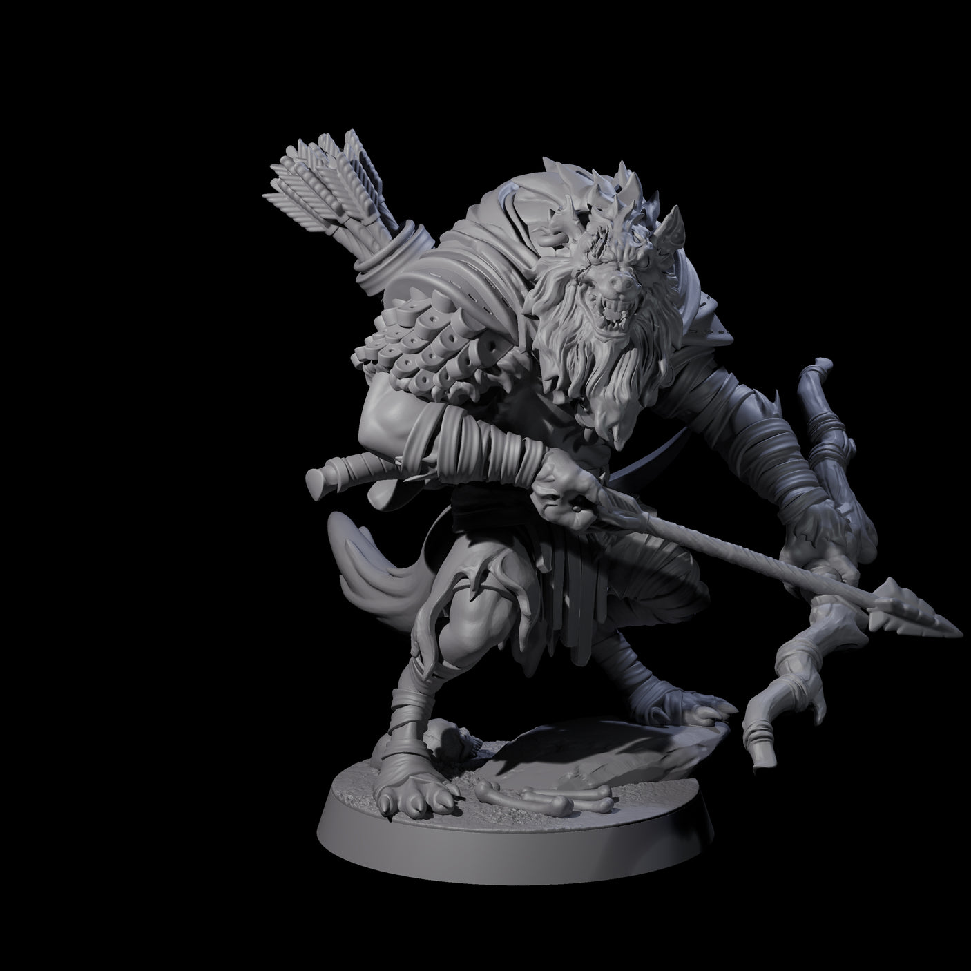 Menacing Gnoll Packmaster Miniature for Dungeons and Dragons, Pathfinder or other TTRPGs