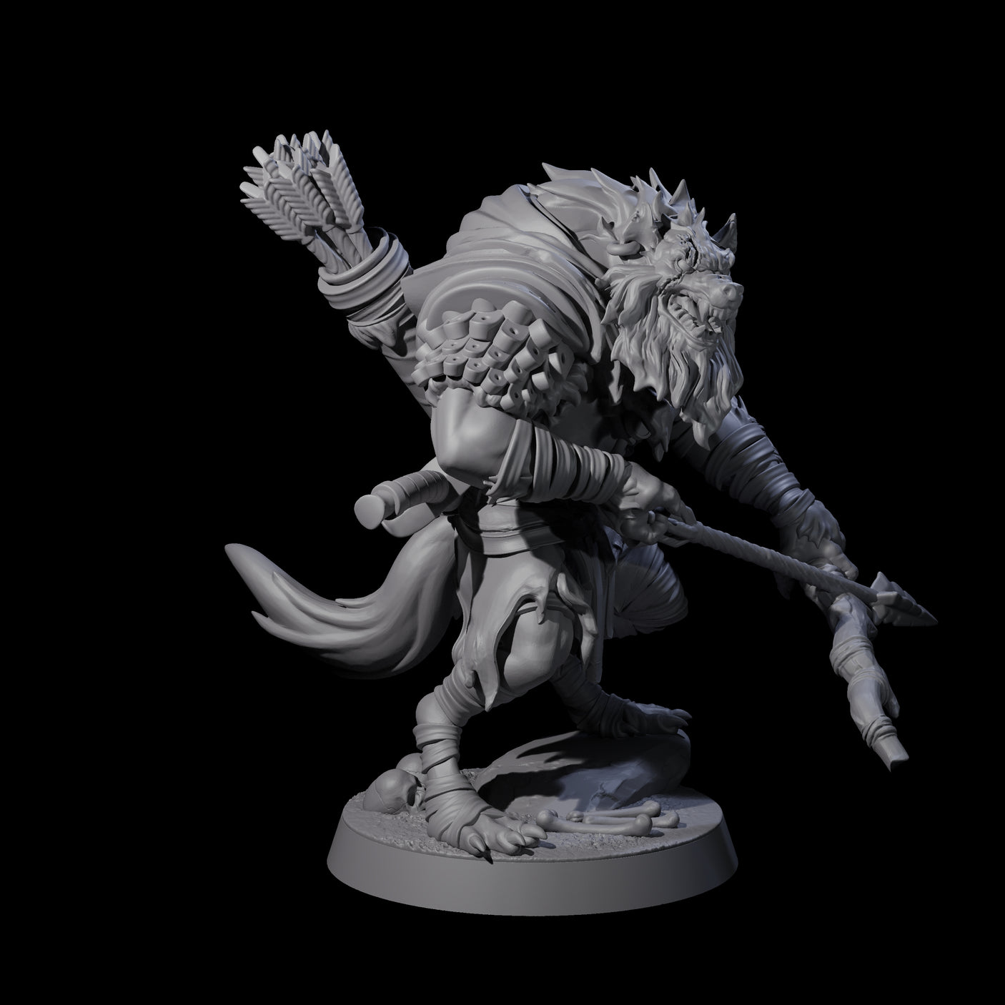 Menacing Gnoll Packmaster Miniature for Dungeons and Dragons, Pathfinder or other TTRPGs