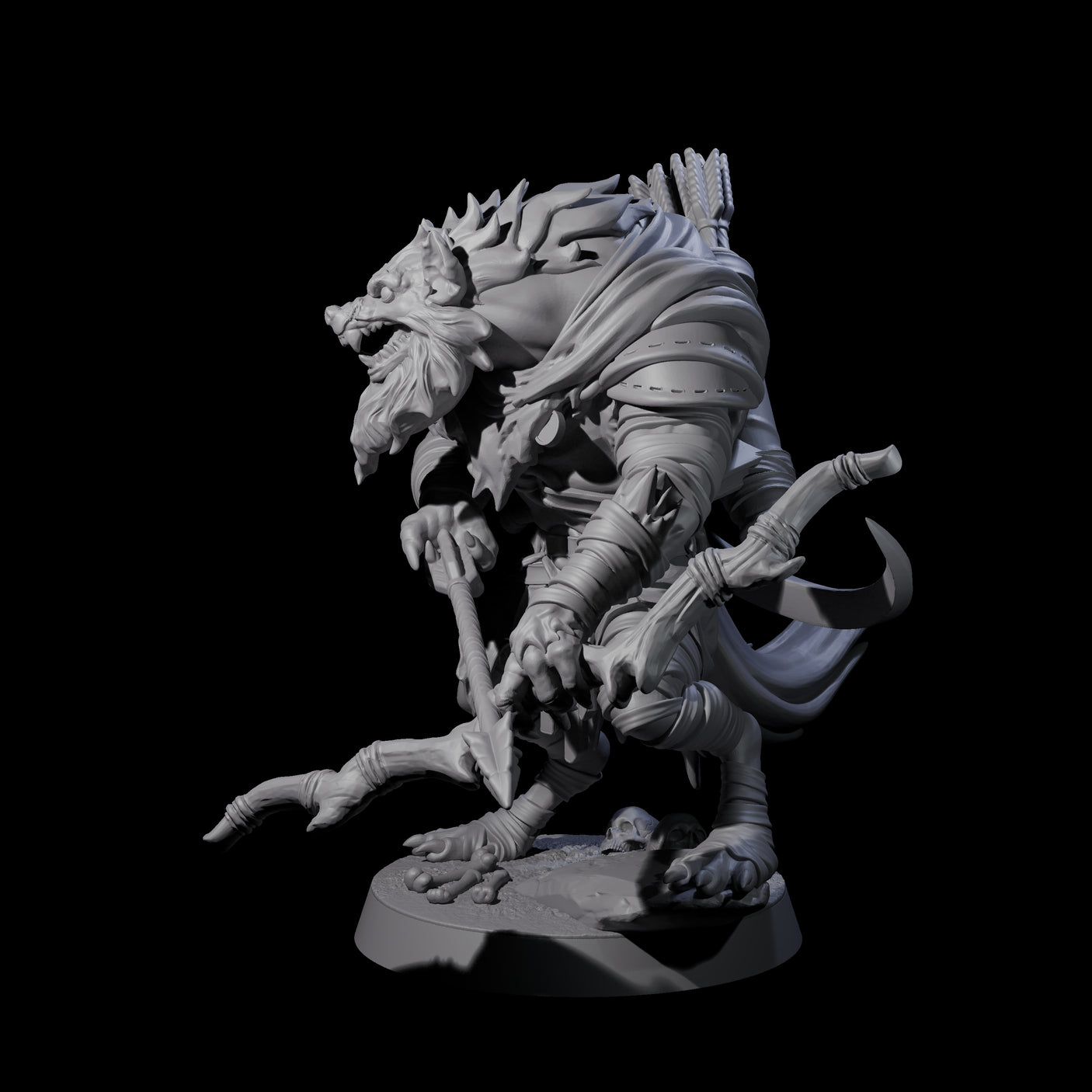 Menacing Gnoll Packmaster Miniature for Dungeons and Dragons, Pathfinder or other TTRPGs