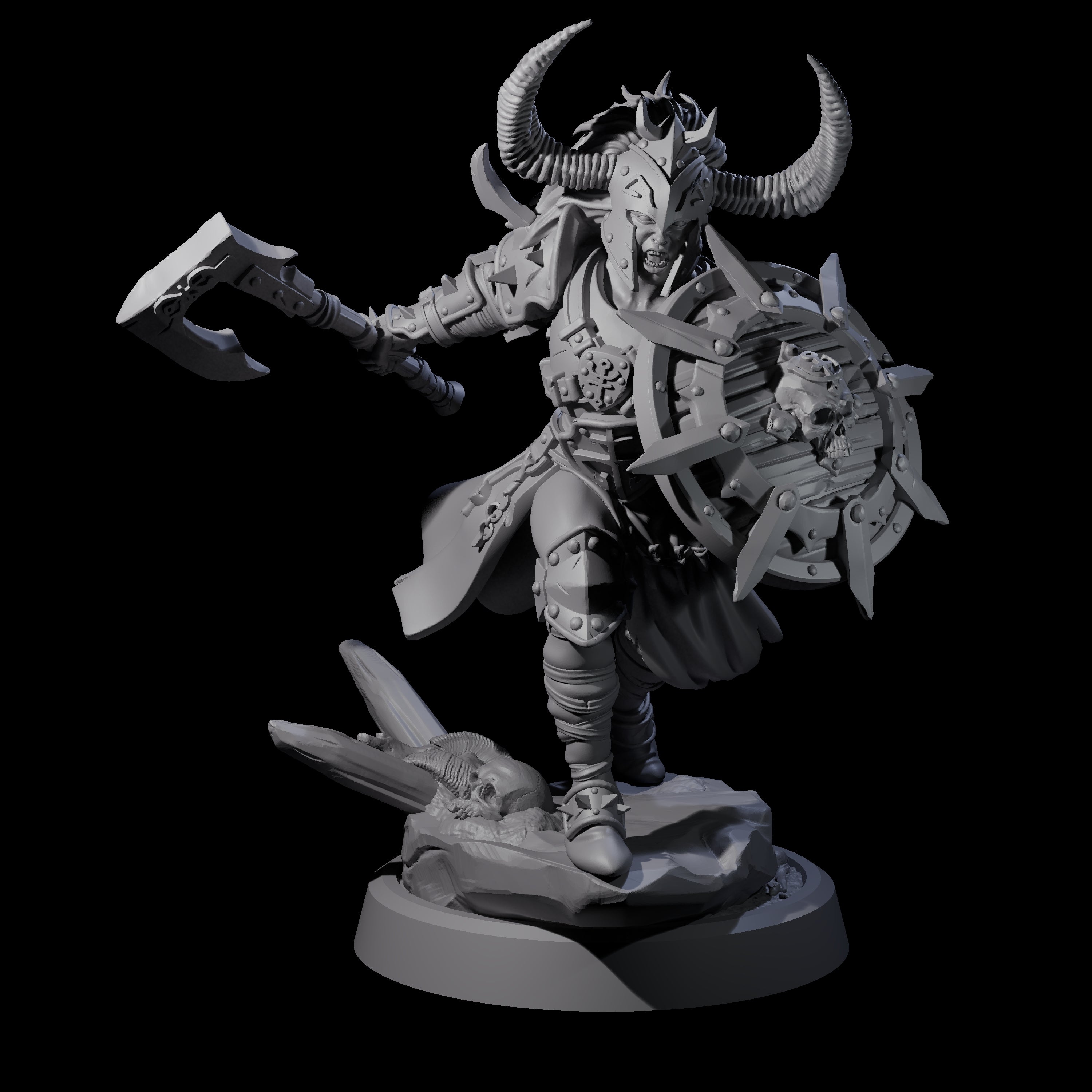 Menacing Shieldmaiden A Miniature for Dungeons and Dragons, Pathfinder or other TTRPGs