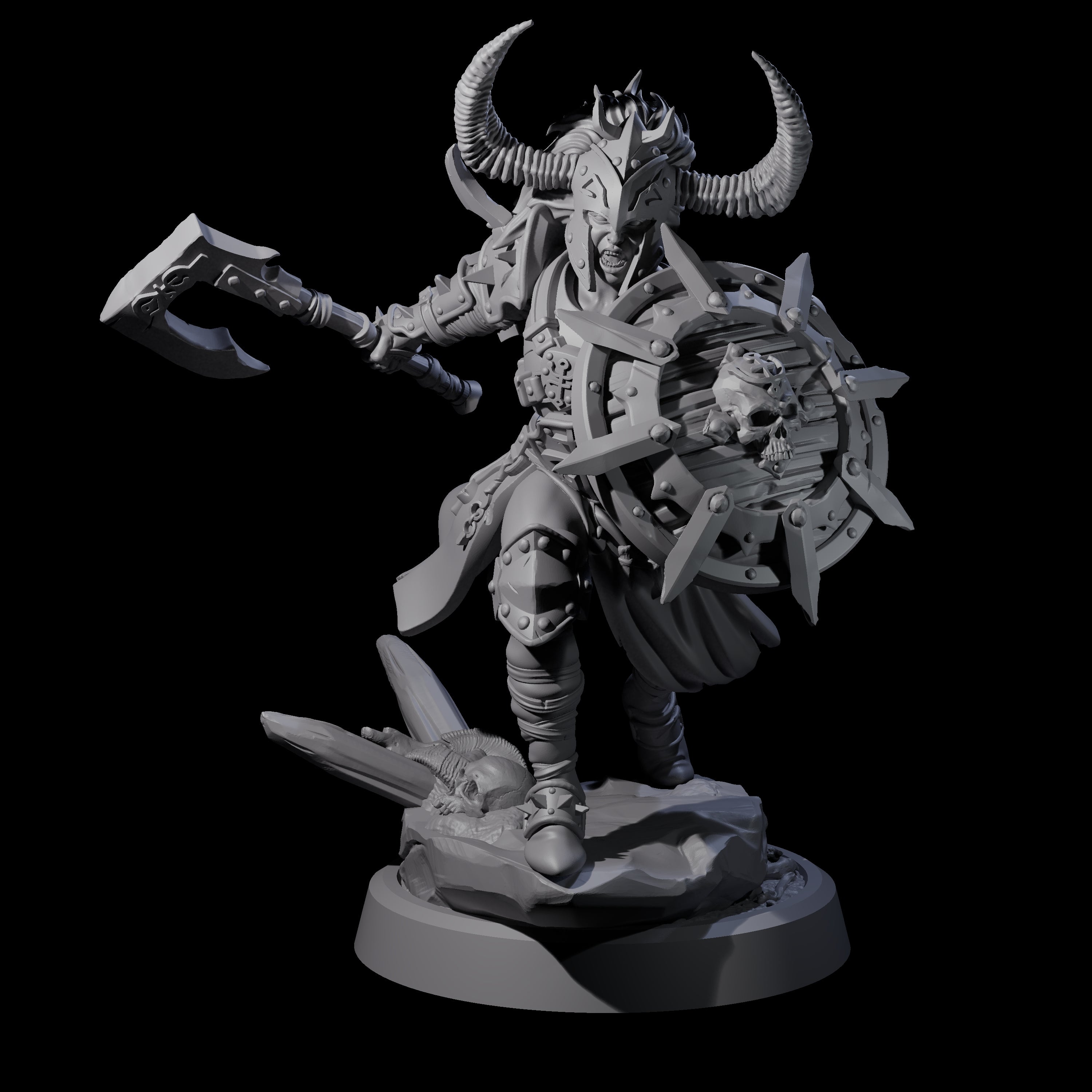 Menacing Shieldmaiden A Miniature for Dungeons and Dragons, Pathfinder or other TTRPGs