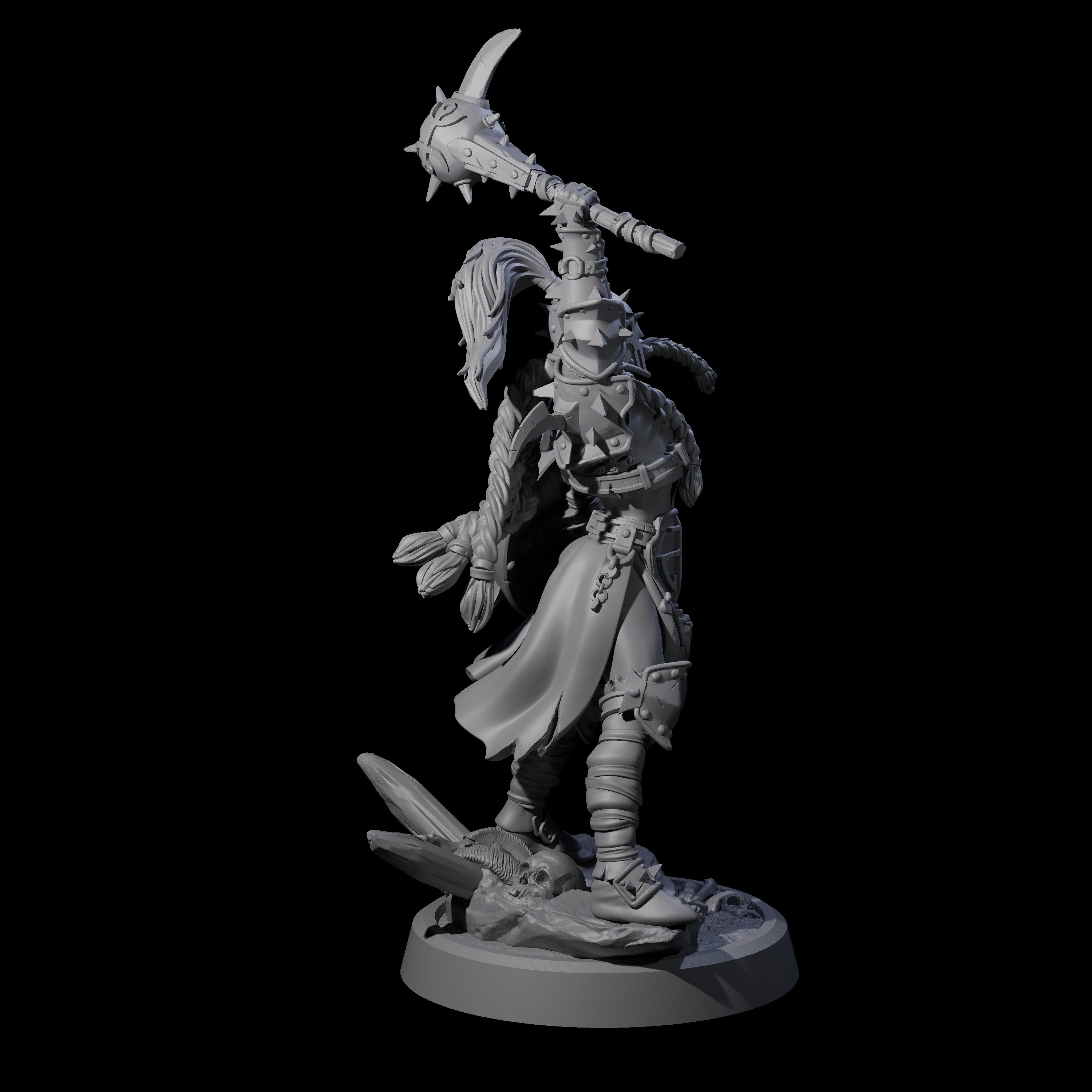 Menacing Shieldmaiden B Miniature for Dungeons and Dragons, Pathfinder or other TTRPGs