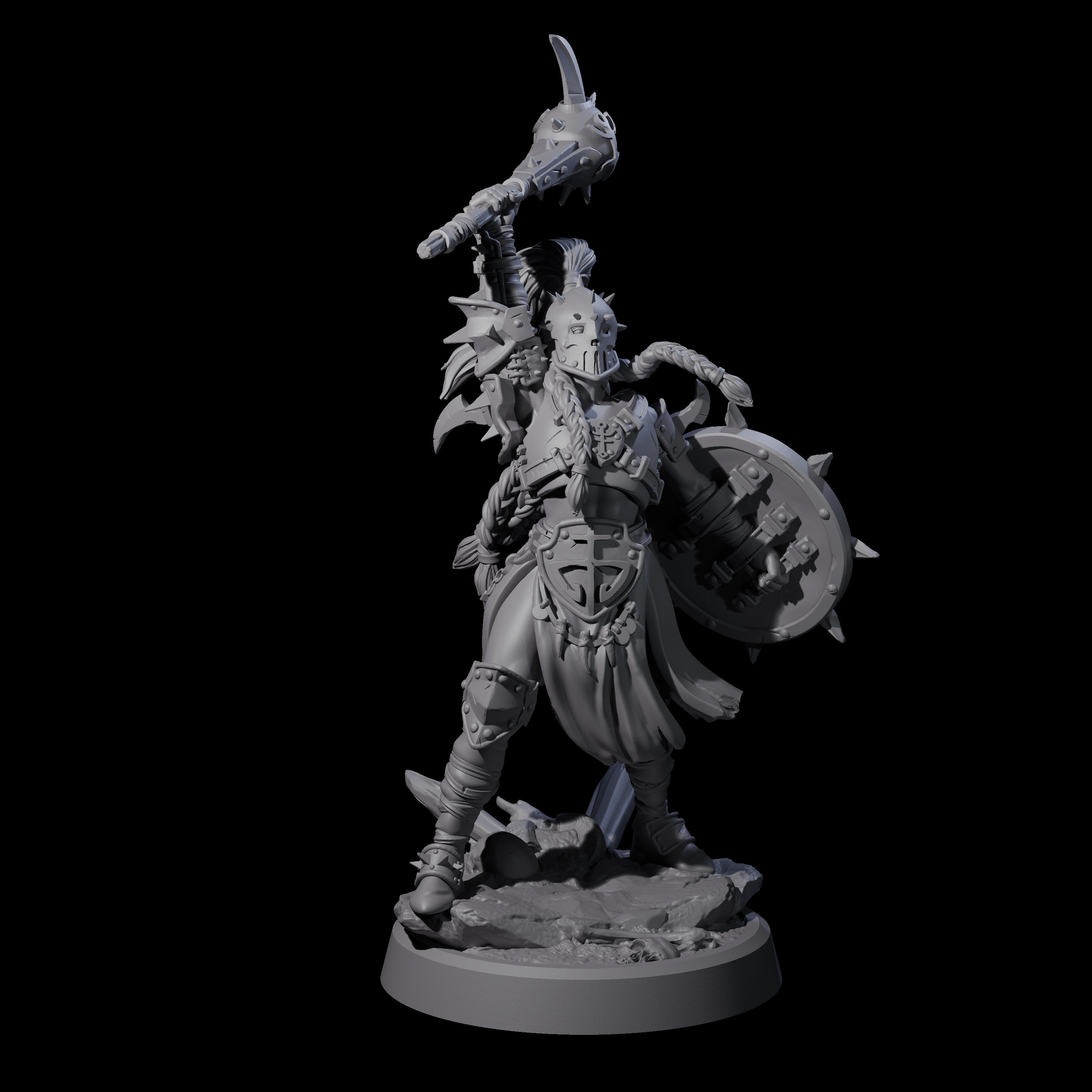 Menacing Shieldmaiden B Miniature for Dungeons and Dragons, Pathfinder or other TTRPGs