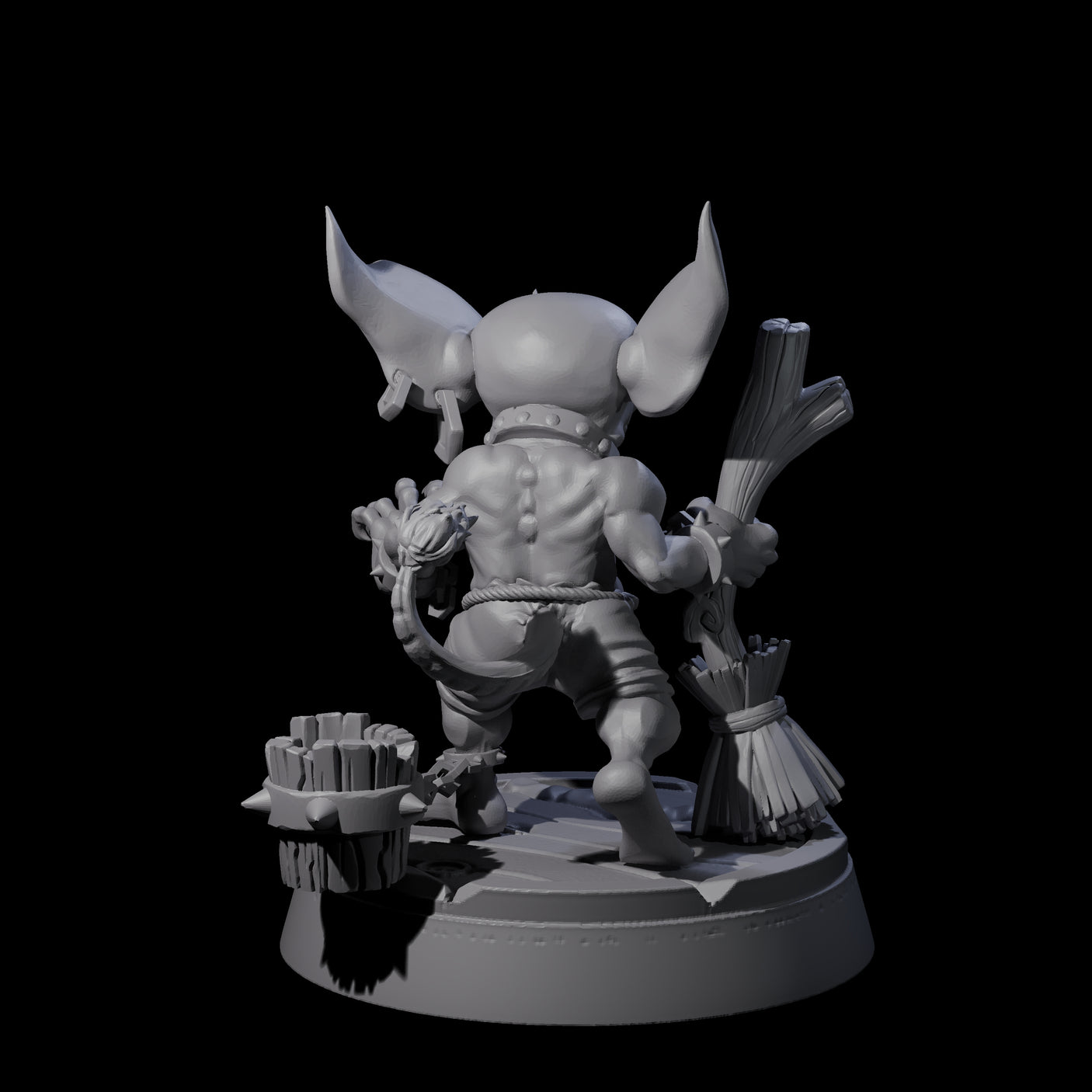 Menial Imp Deck Scrubber A Miniature for Dungeons and Dragons, Pathfinder or other TTRPGs