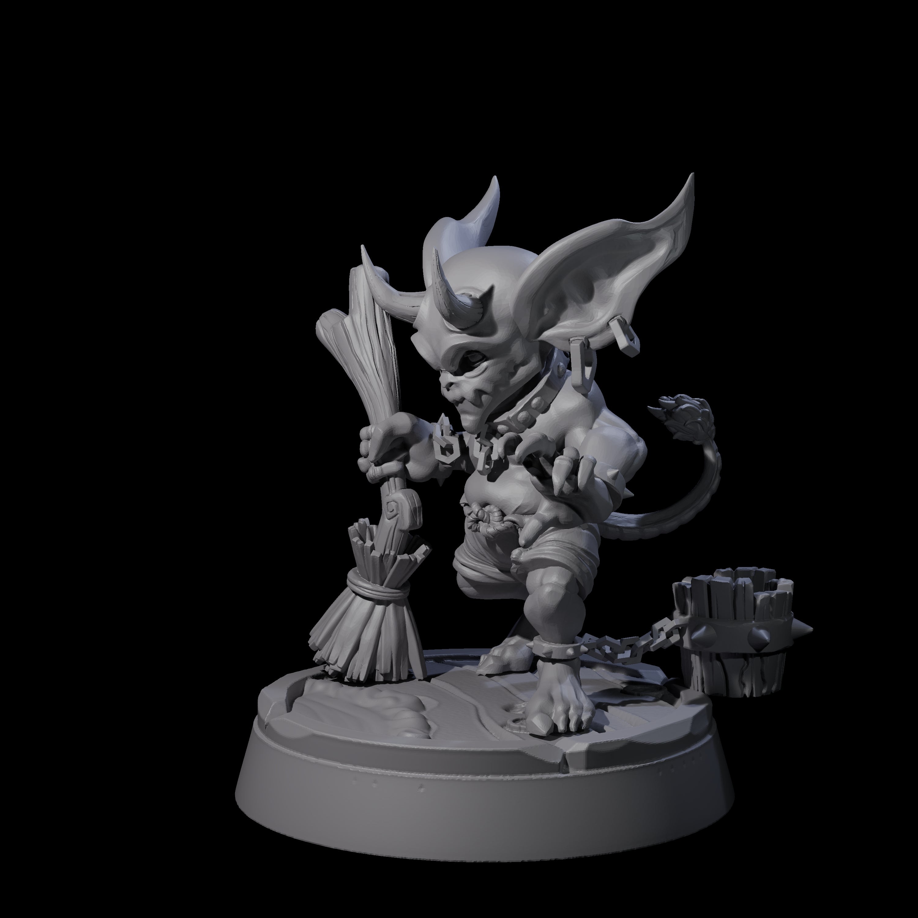 Menial Imp Deck Scrubber A Miniature for Dungeons and Dragons, Pathfinder or other TTRPGs