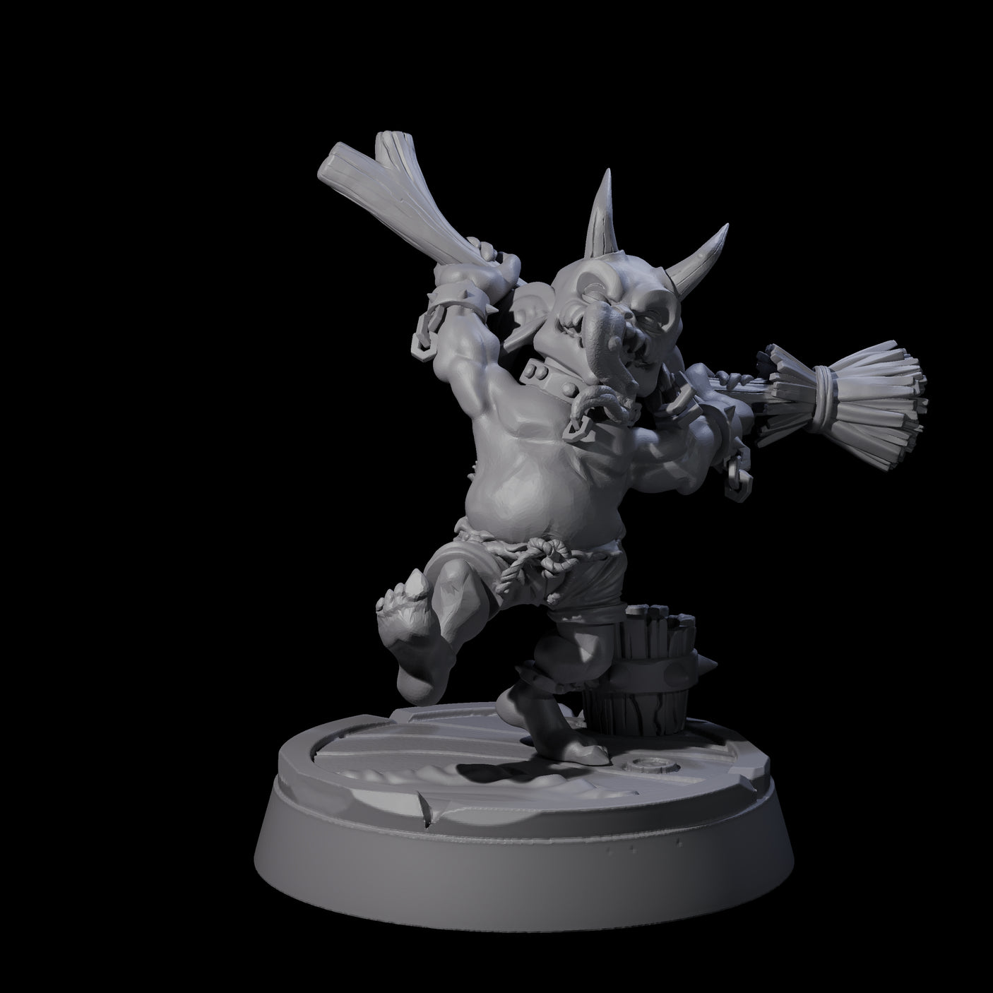 Menial Imp Deck Scrubber B Miniature for Dungeons and Dragons, Pathfinder or other TTRPGs