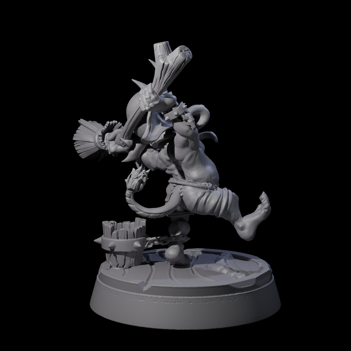 Menial Imp Deck Scrubber B Miniature for Dungeons and Dragons, Pathfinder or other TTRPGs
