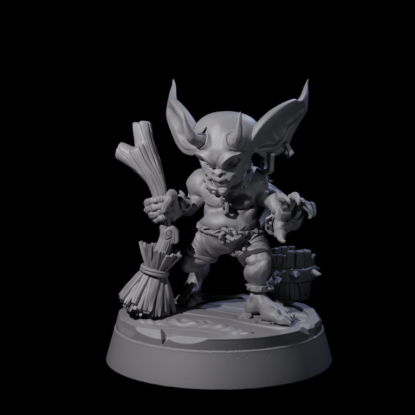 Menial Imp Deck Scrubbers Miniature for Dungeons and Dragons, Pathfinder or other TTRPGs