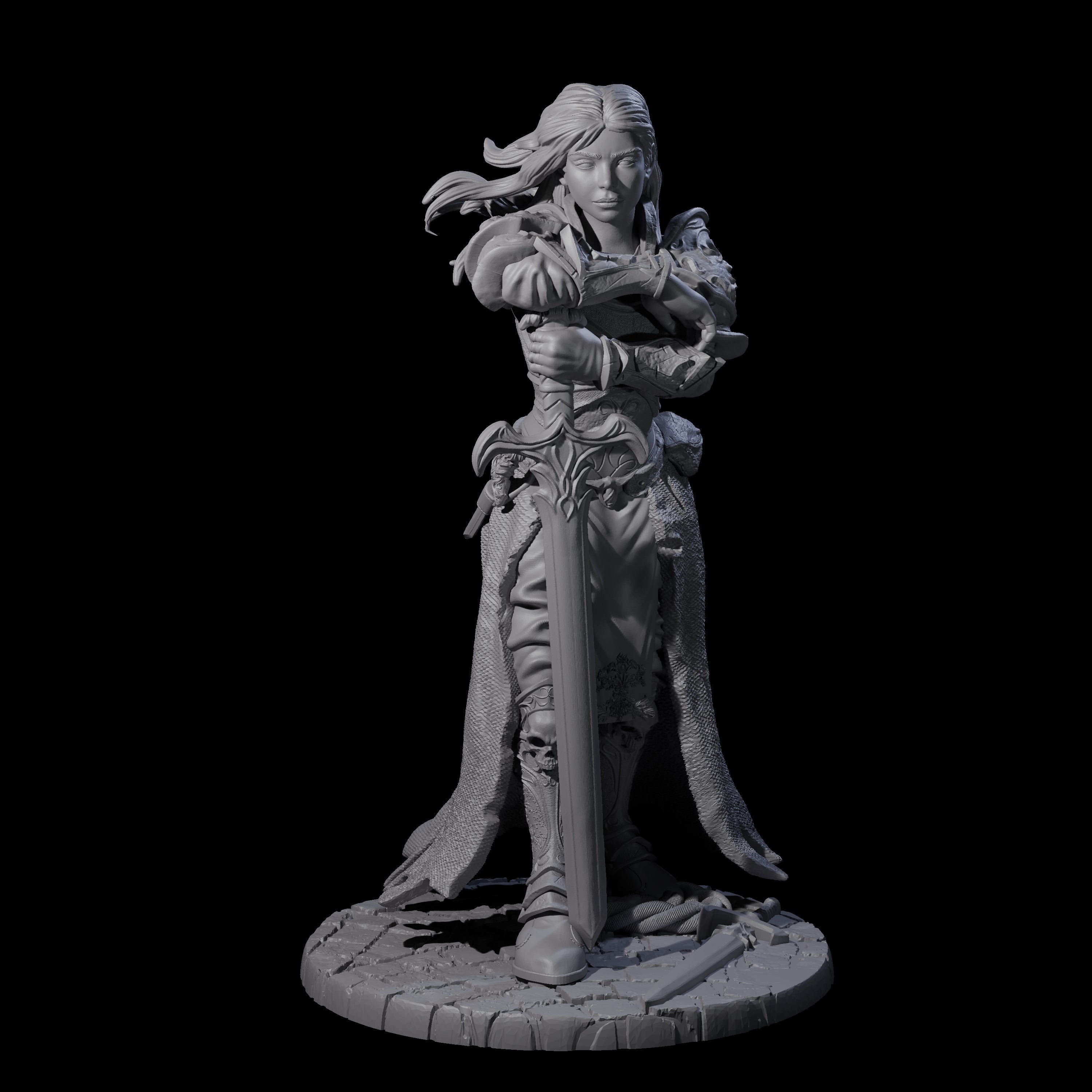 Meredith - Resting Fighter Miniature for Dungeons and Dragons, Pathfinder or other TTRPGs