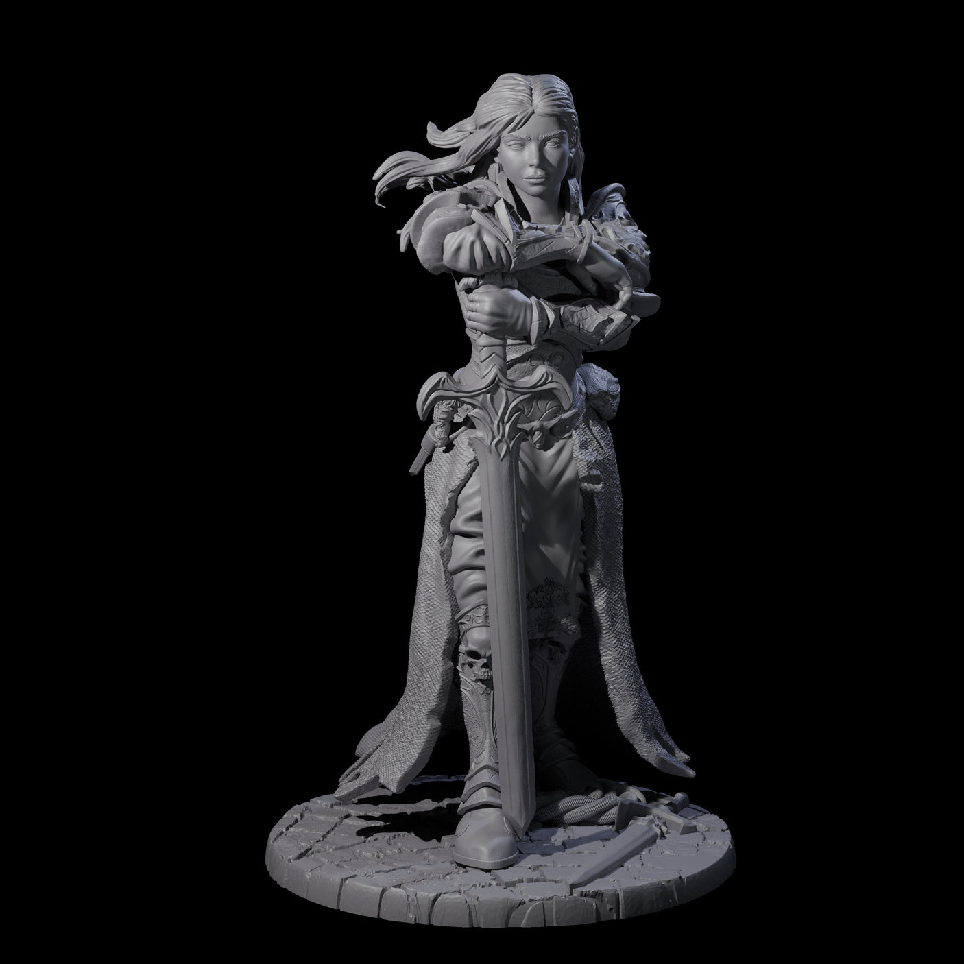 Meredith - Resting Fighter Miniature for Dungeons and Dragons, Pathfinder or other TTRPGs