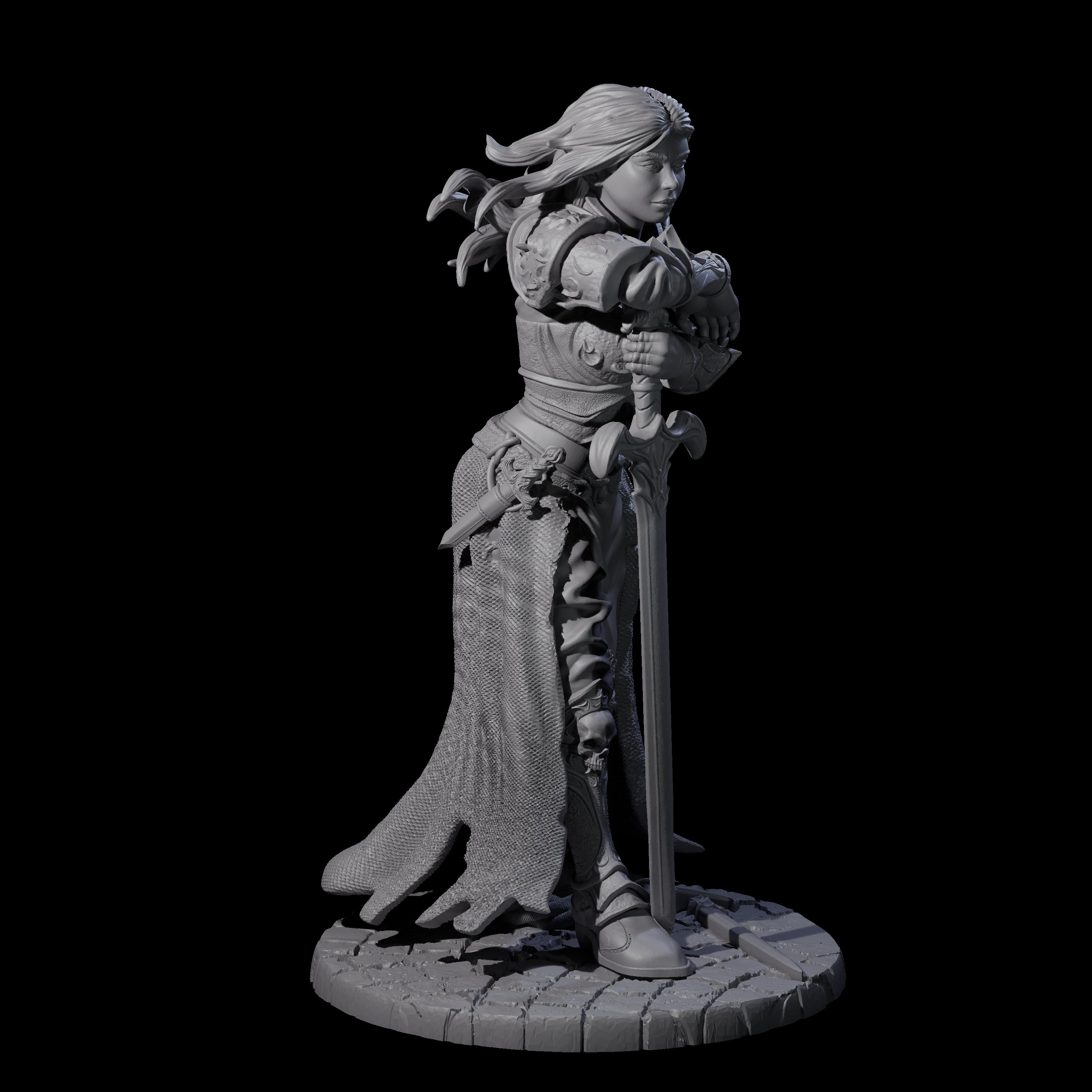 Meredith - Resting Fighter Miniature for Dungeons and Dragons, Pathfinder or other TTRPGs