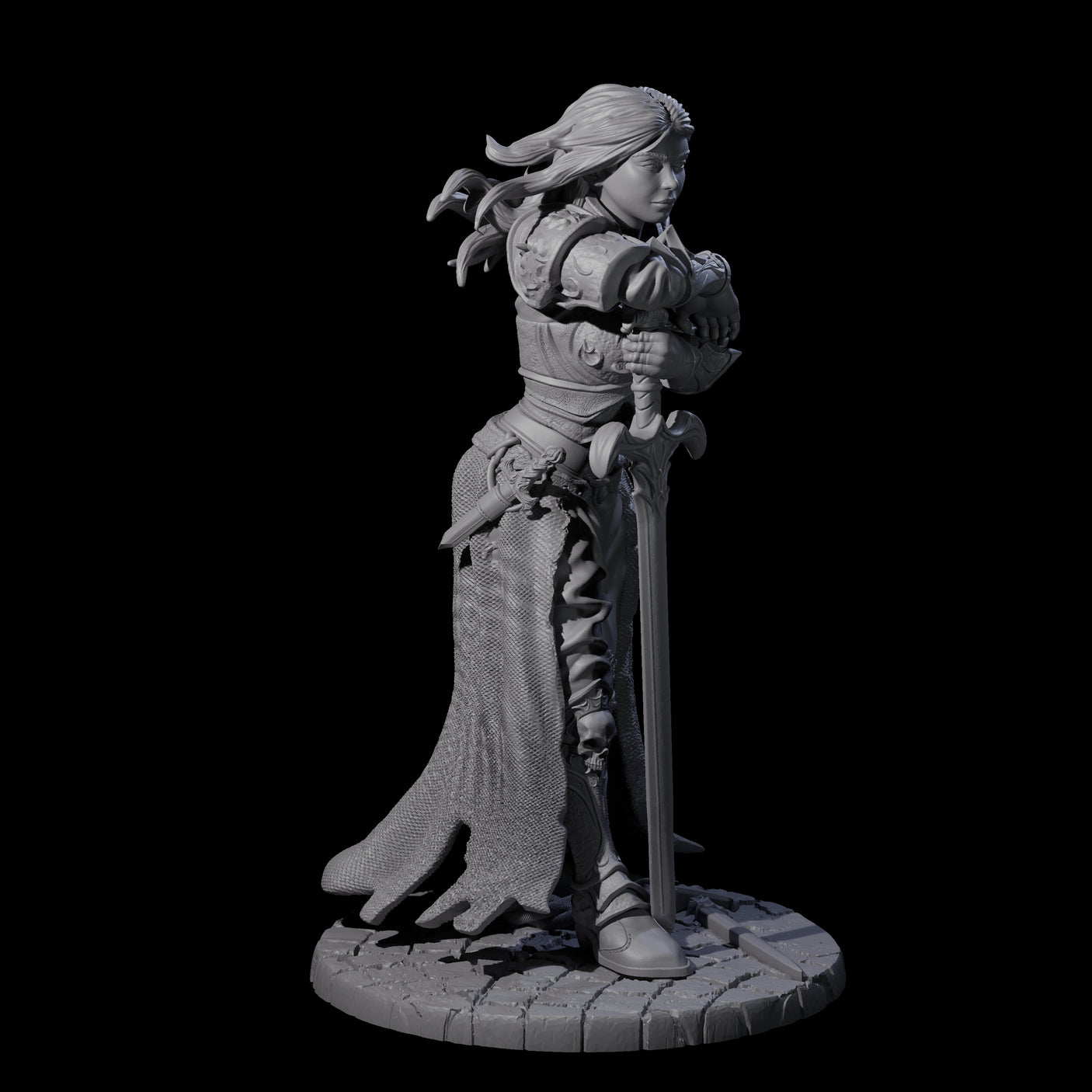 Meredith - Resting Fighter Miniature for Dungeons and Dragons, Pathfinder or other TTRPGs