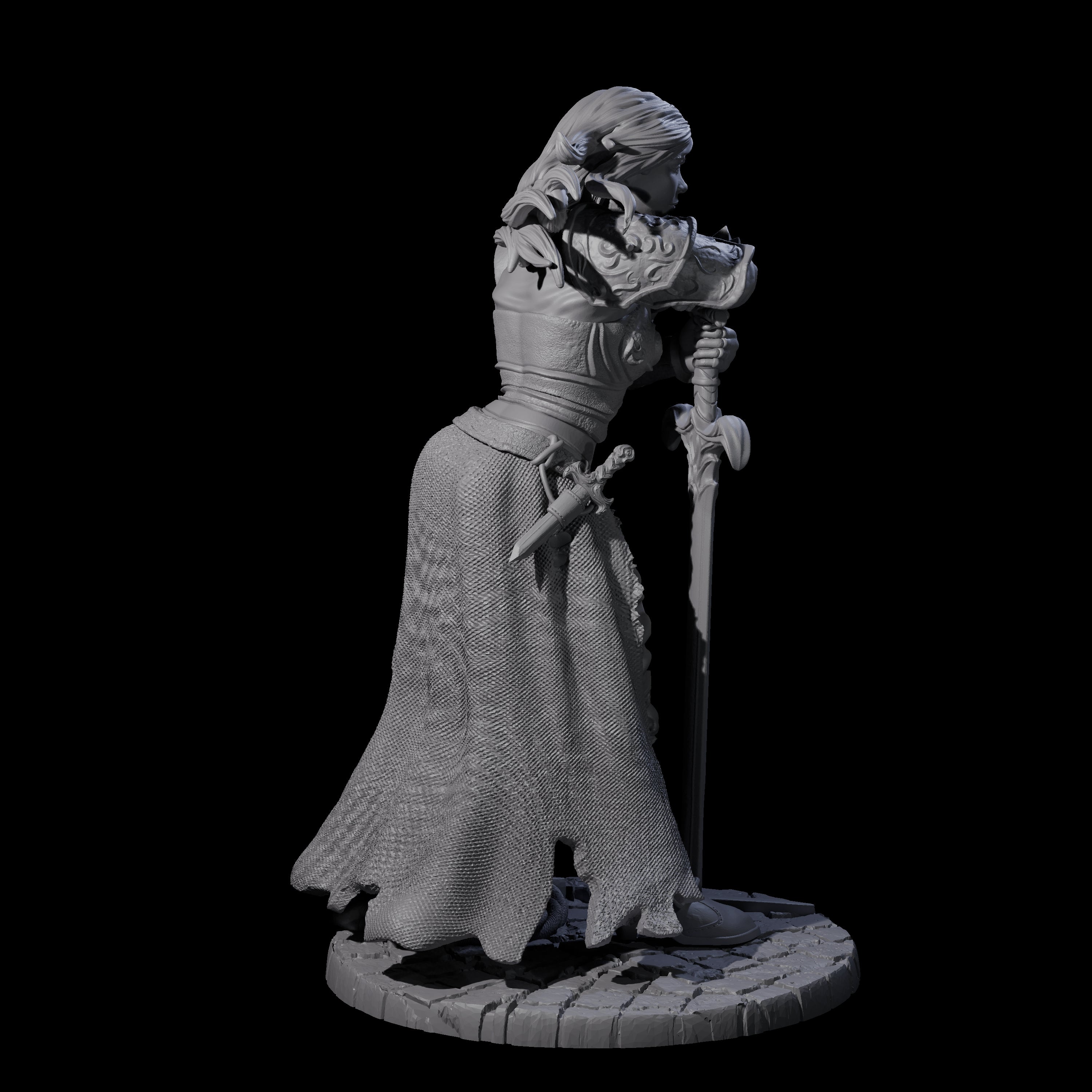 Meredith - Resting Fighter Miniature for Dungeons and Dragons, Pathfinder or other TTRPGs