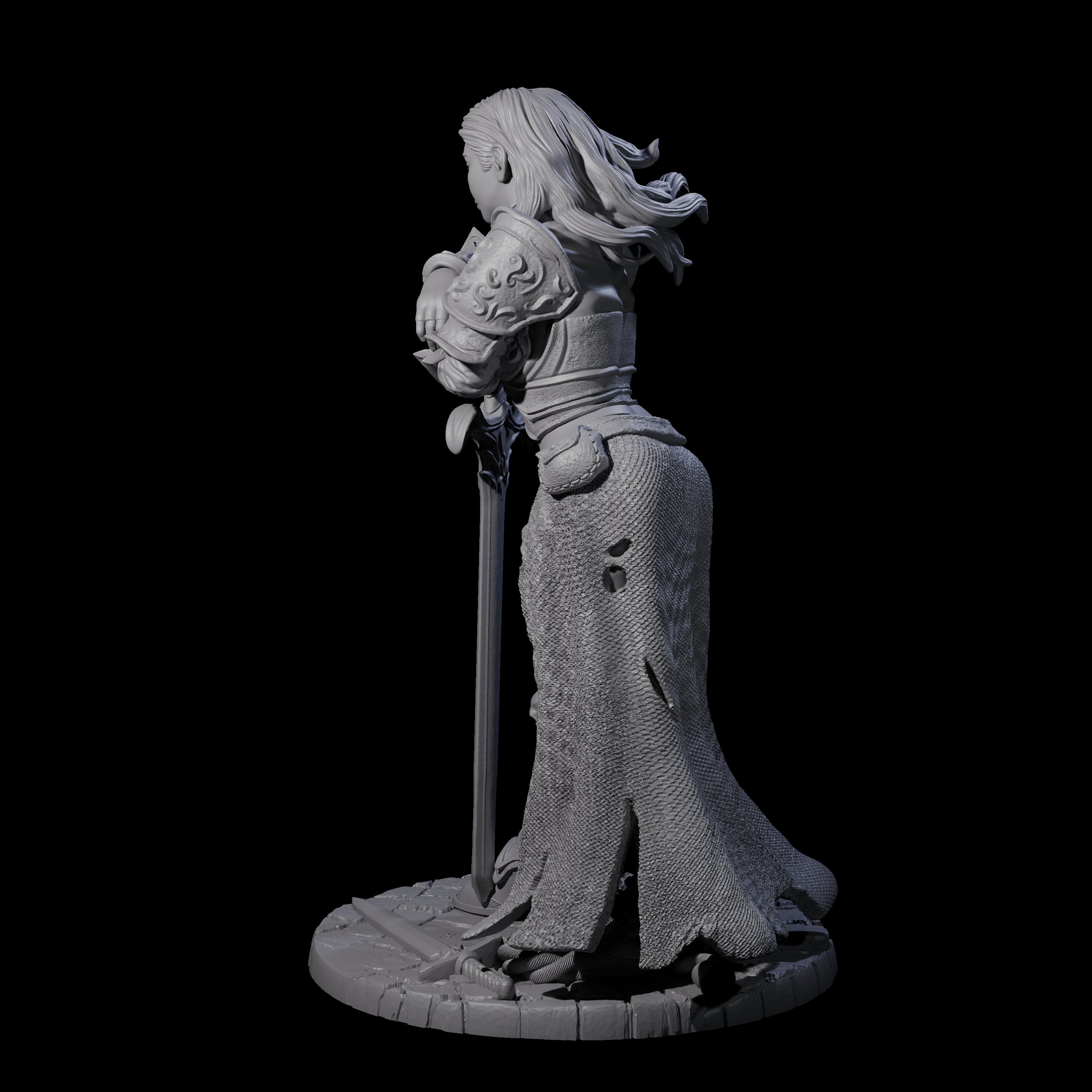 Meredith - Resting Fighter Miniature for Dungeons and Dragons, Pathfinder or other TTRPGs