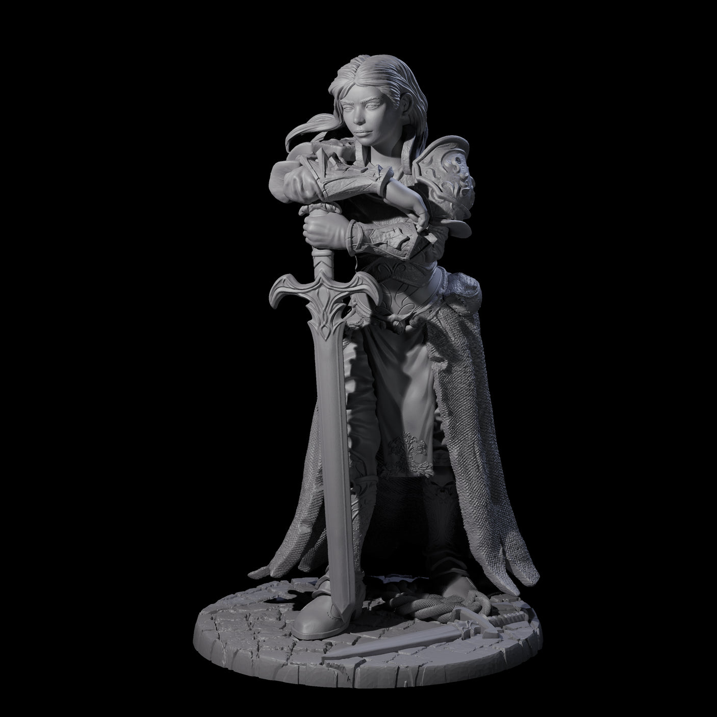 Meredith - Resting Fighter Miniature for Dungeons and Dragons, Pathfinder or other TTRPGs