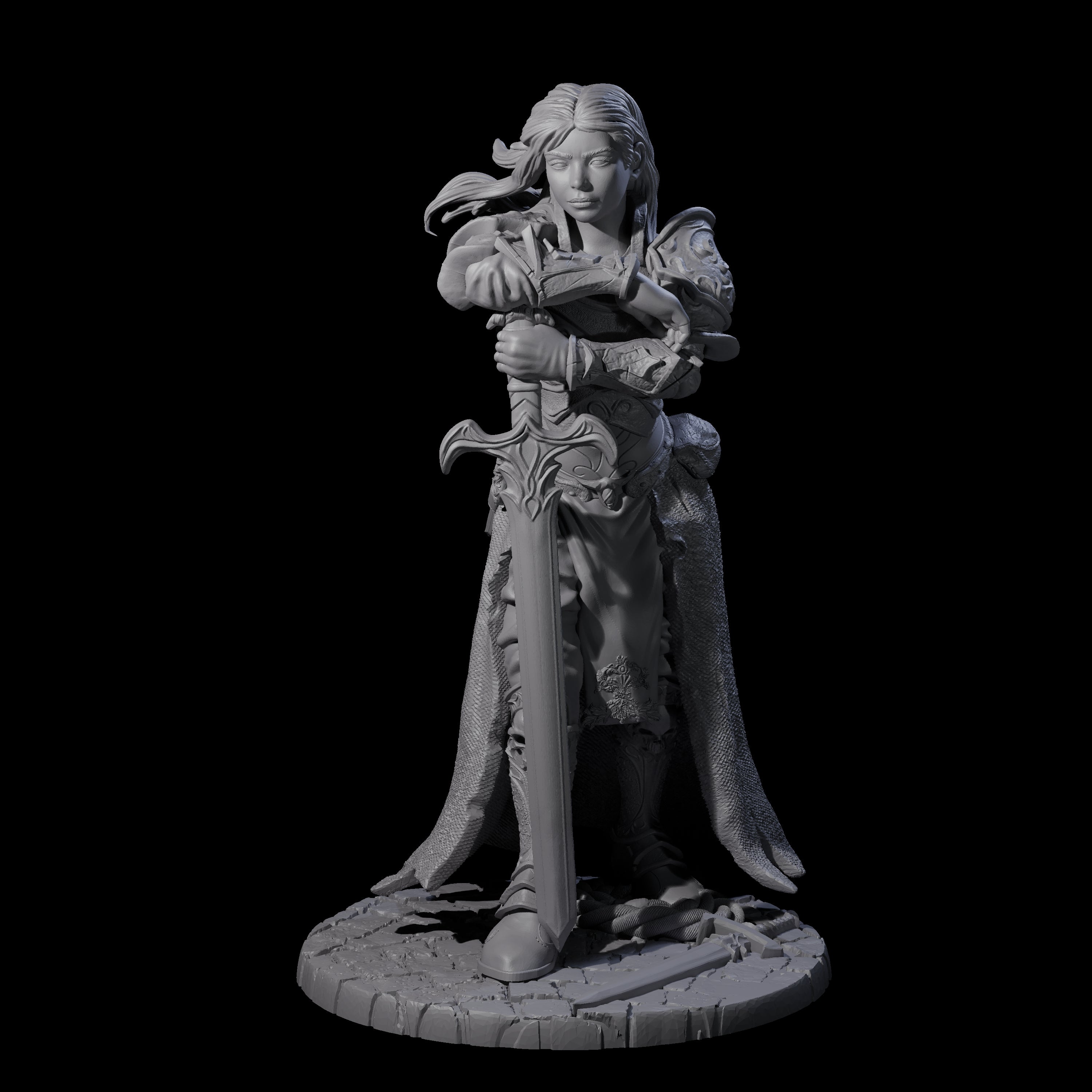 Meredith - Resting Fighter Miniature for Dungeons and Dragons, Pathfinder or other TTRPGs
