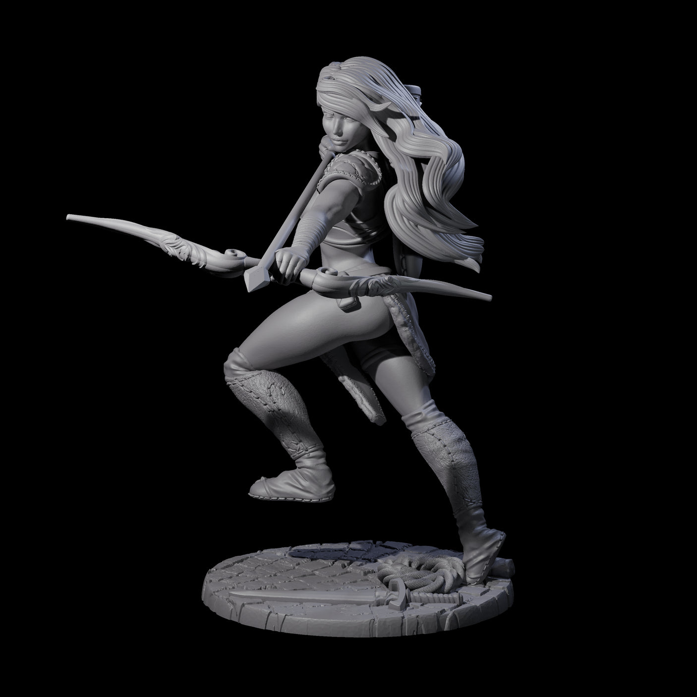 Merhis - Shooting Fighter Miniature for Dungeons and Dragons, Pathfinder or other TTRPGs