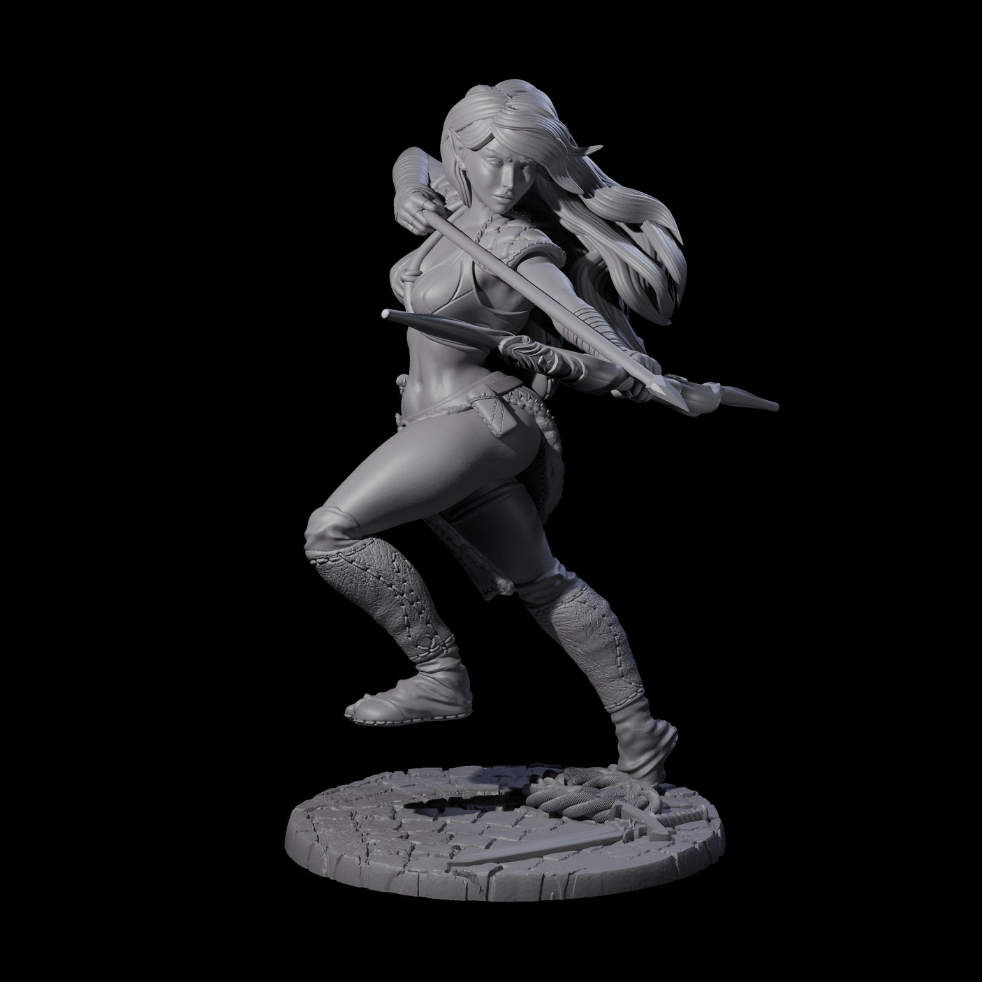 Merhis - Shooting Fighter Miniature for Dungeons and Dragons, Pathfinder or other TTRPGs