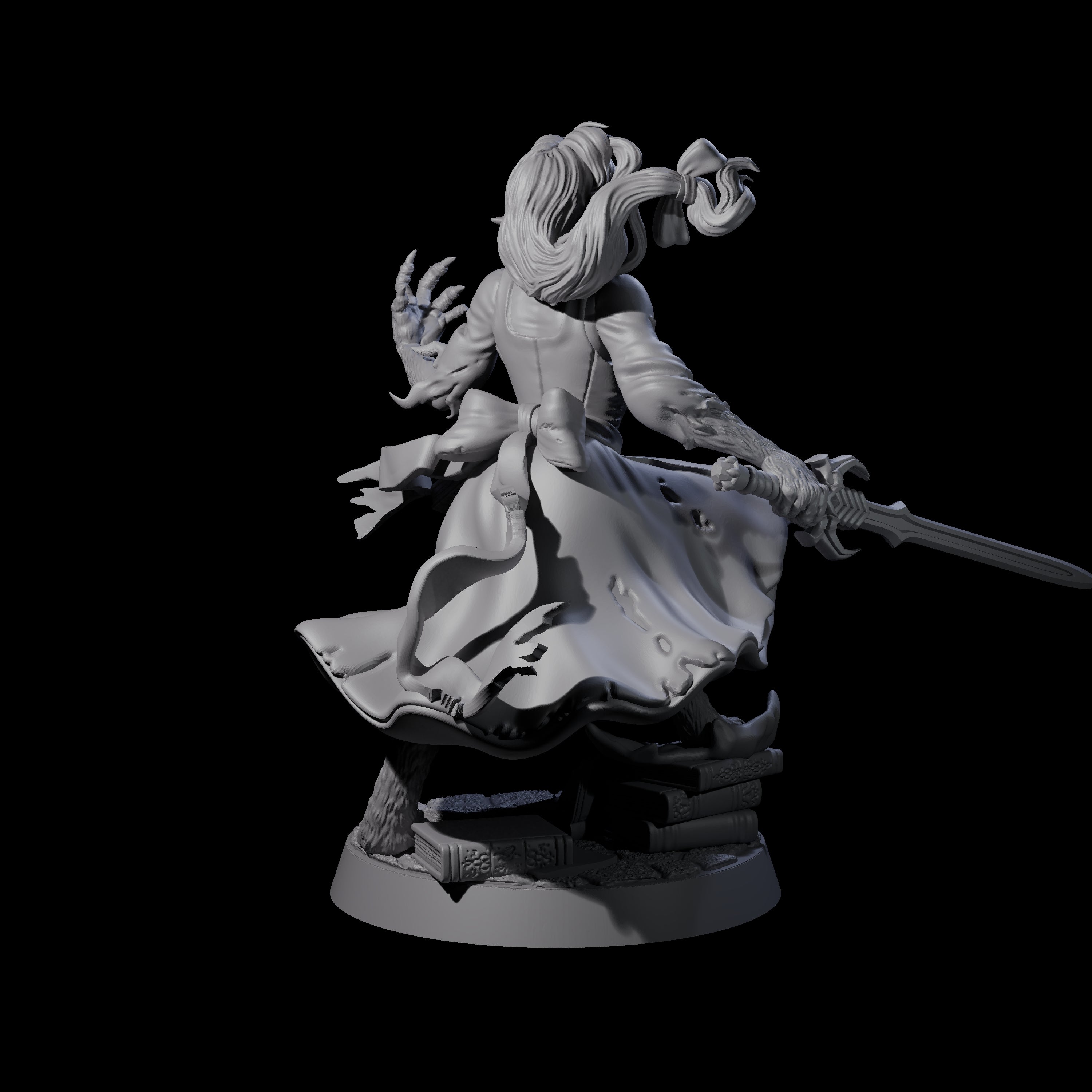 Mid Change Werewolf Maiden Miniature for Dungeons and Dragons, Pathfinder or other TTRPGs